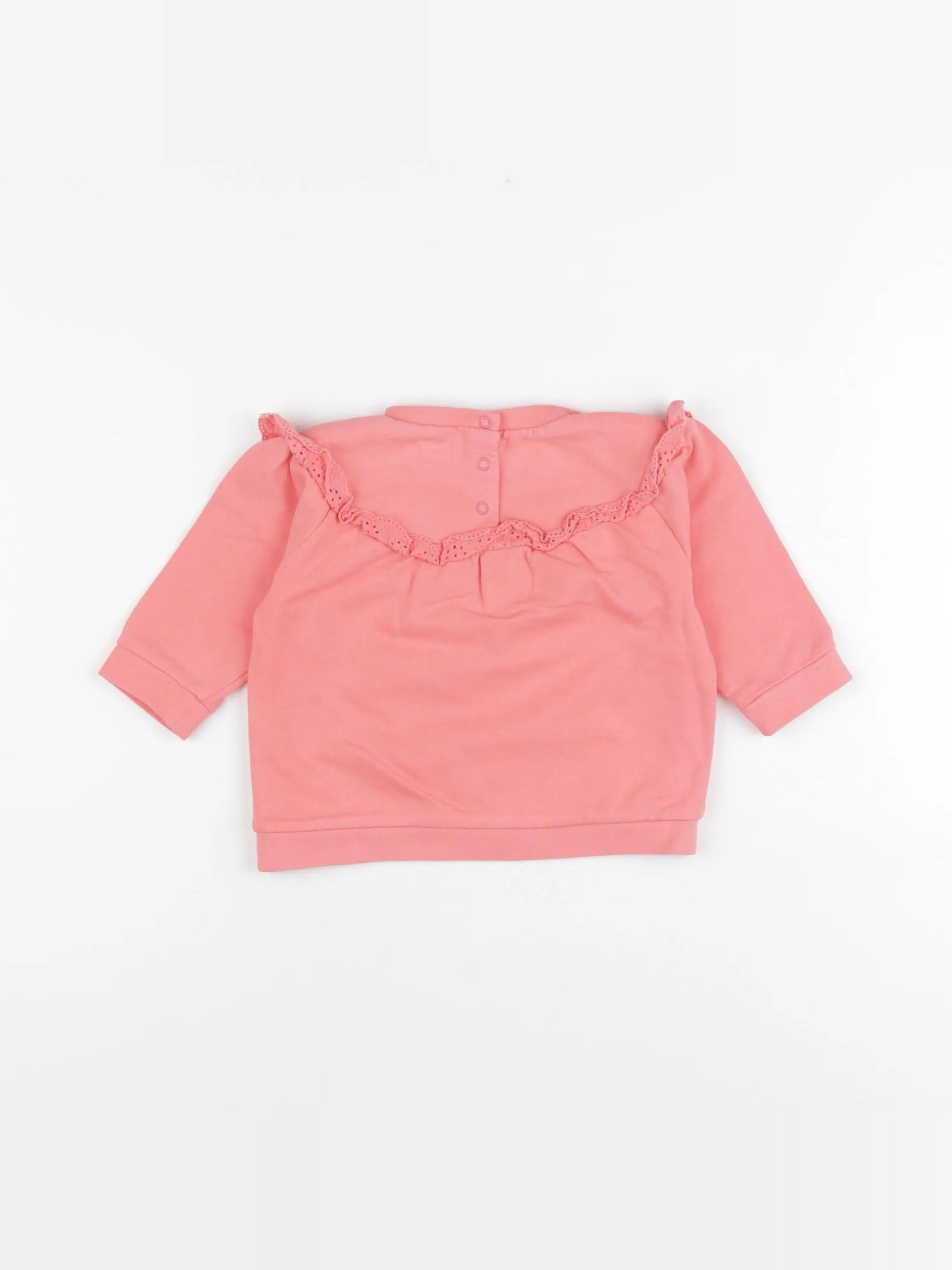 Vertbaudet - sweat rose - 9 mois