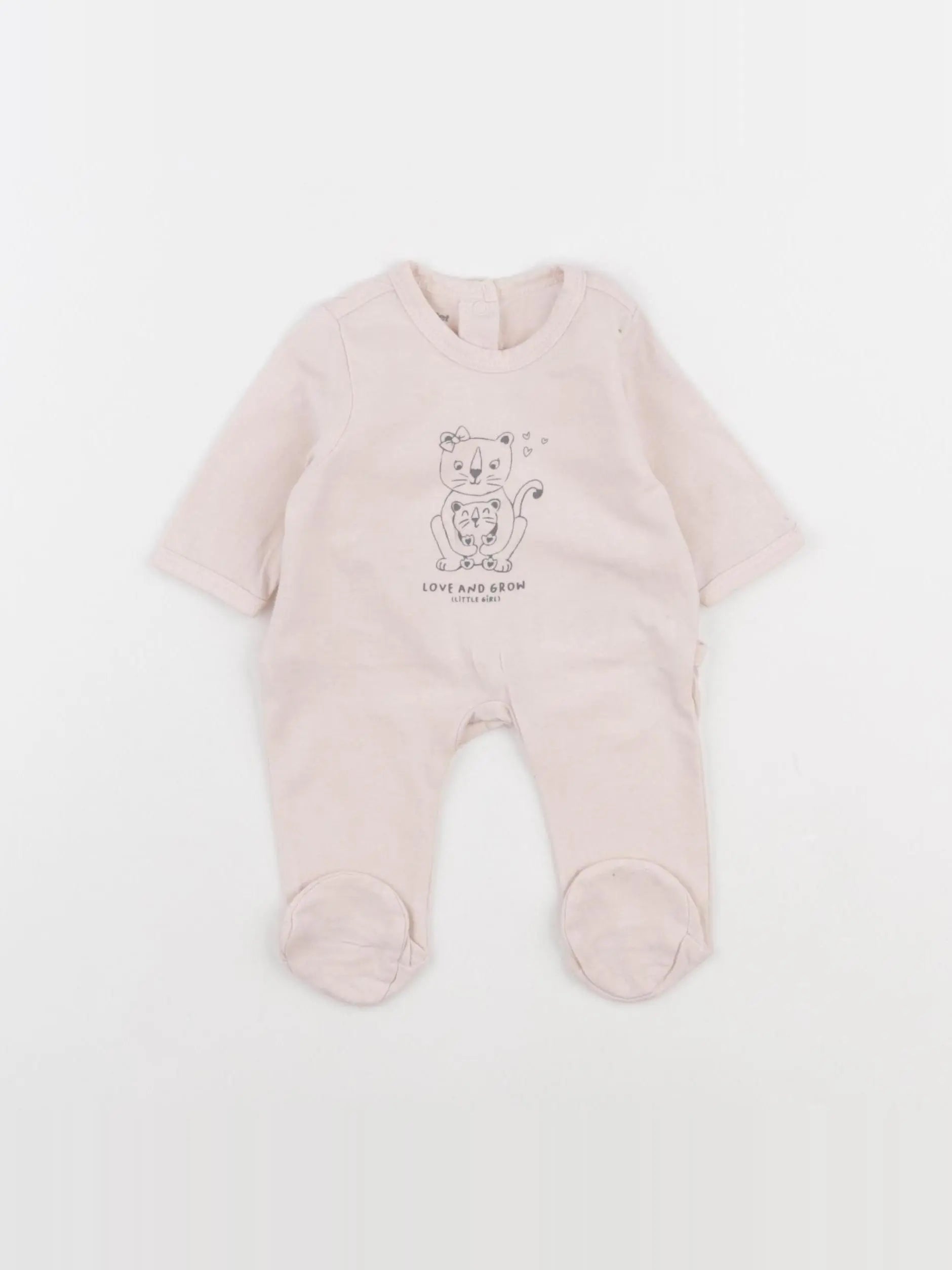 Vertbaudet - pyjama coton rose - 0 mois