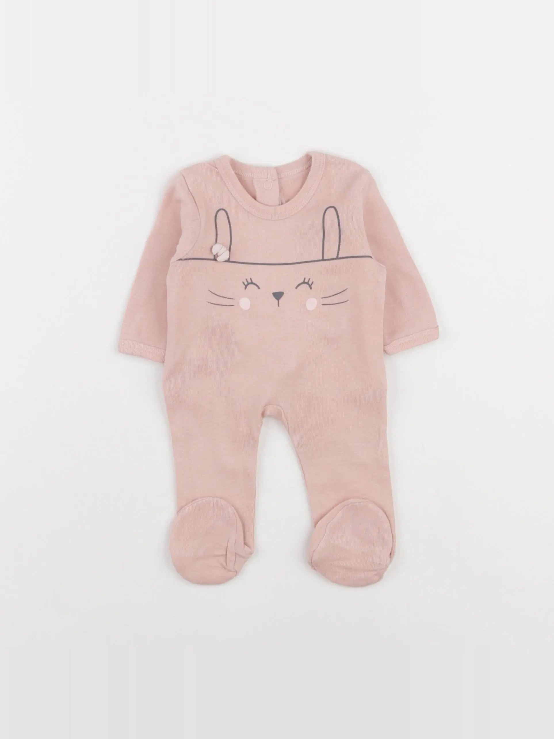 Vertbaudet - pyjama coton rose - 0 mois