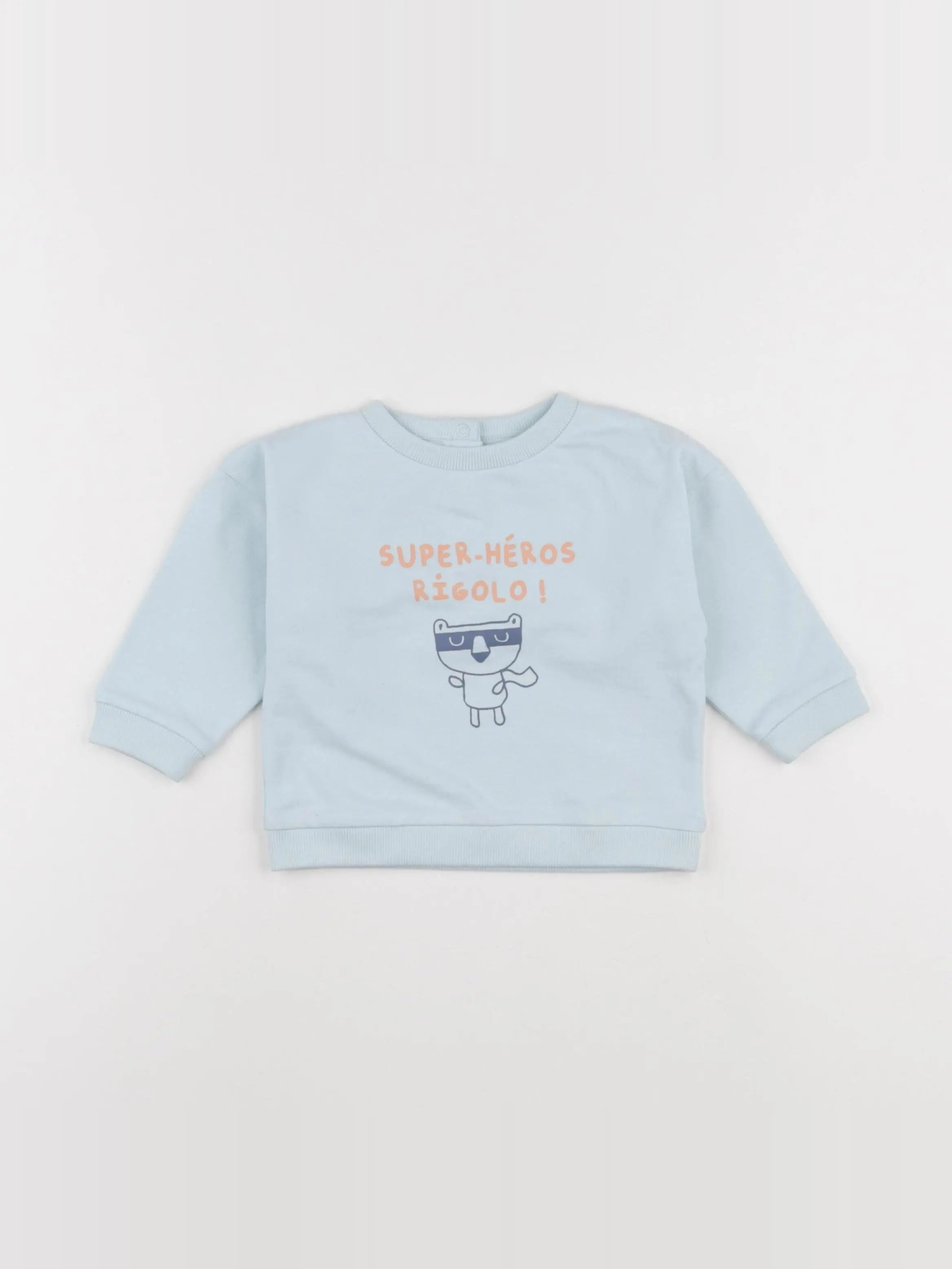 Vertbaudet - sweat bleu - 9 mois