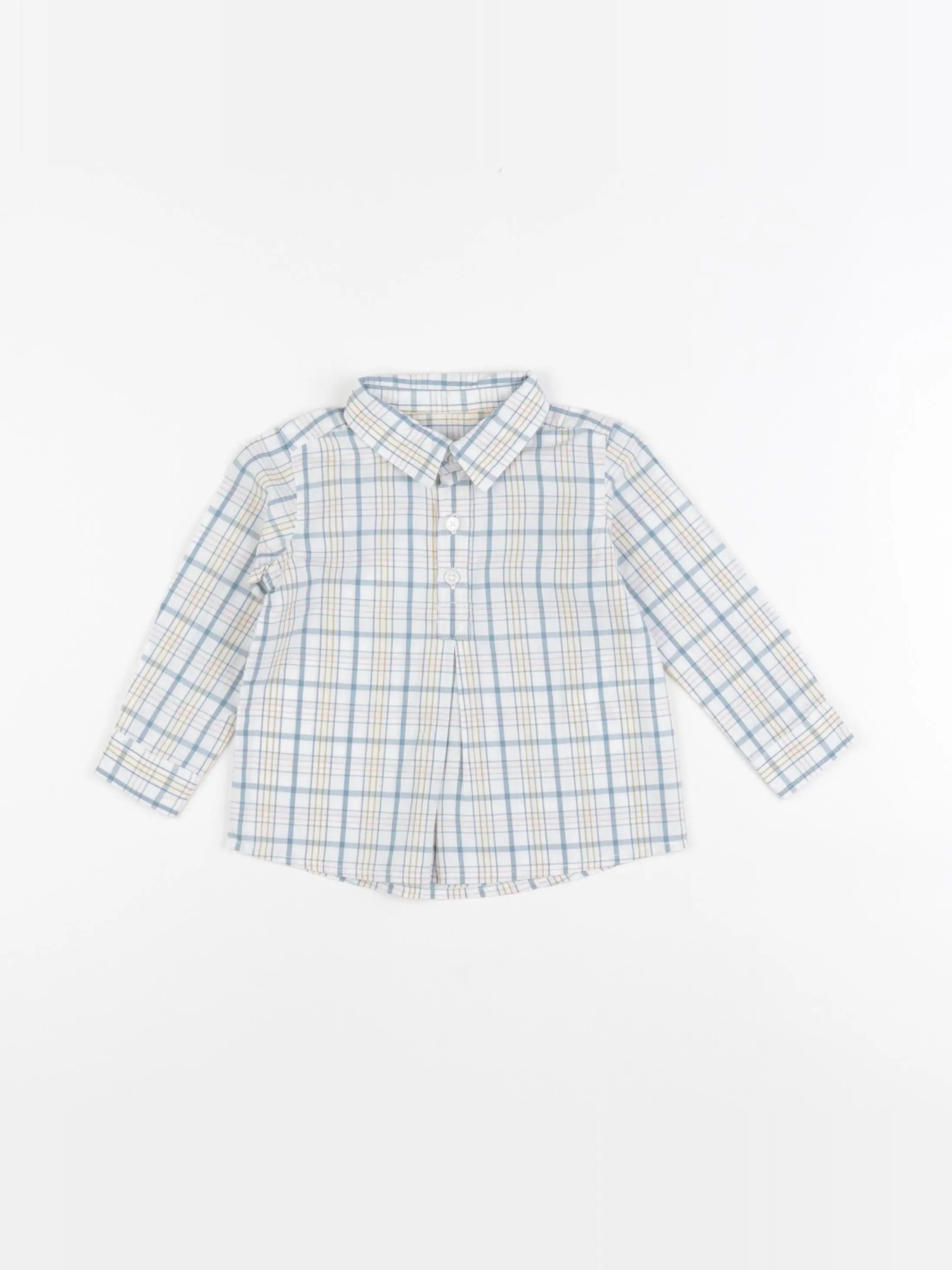 Gocco - chemise blanc, bleu - 6/9 mois