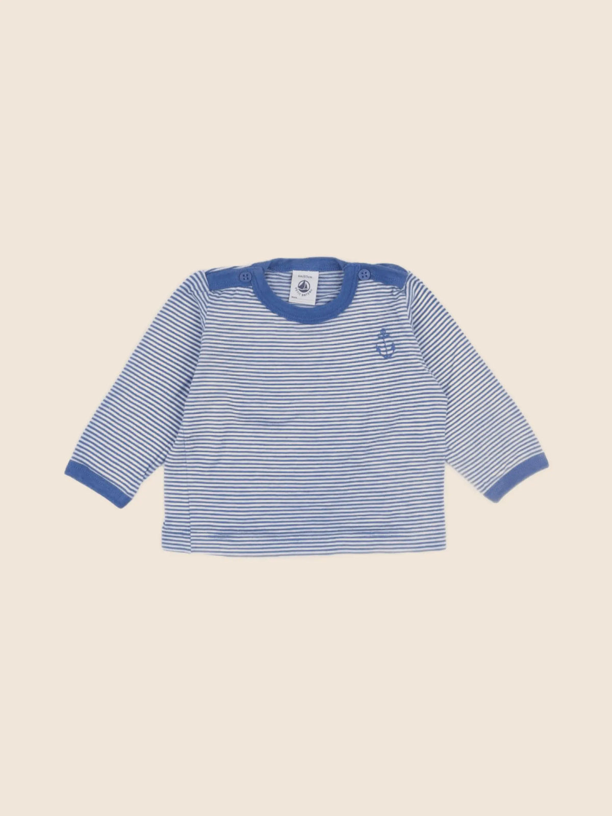 Petit Bateau - maillot de corps bleu - 6 mois