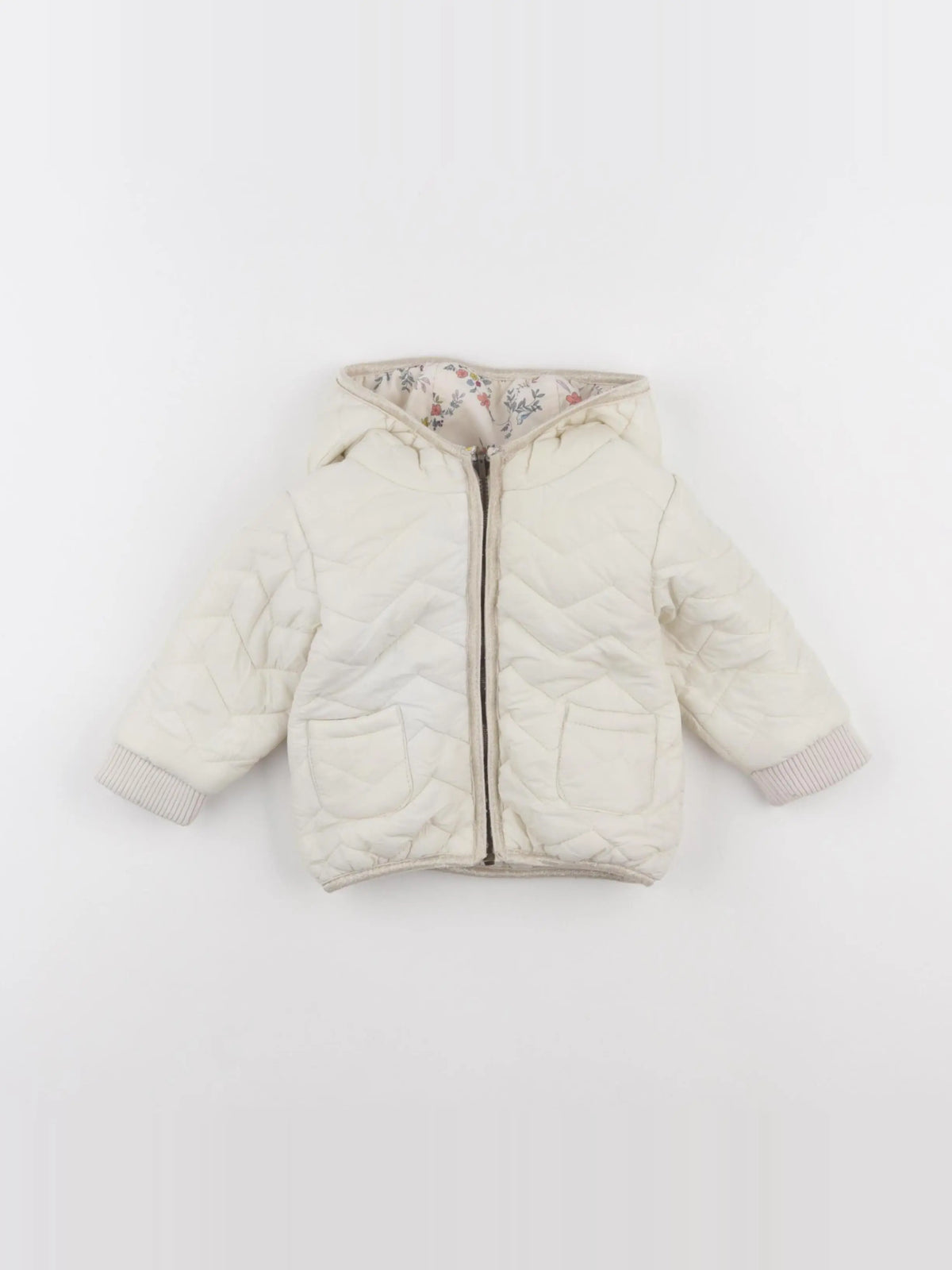 Tape à l'oeil - doudoune réversible beige - 12 mois