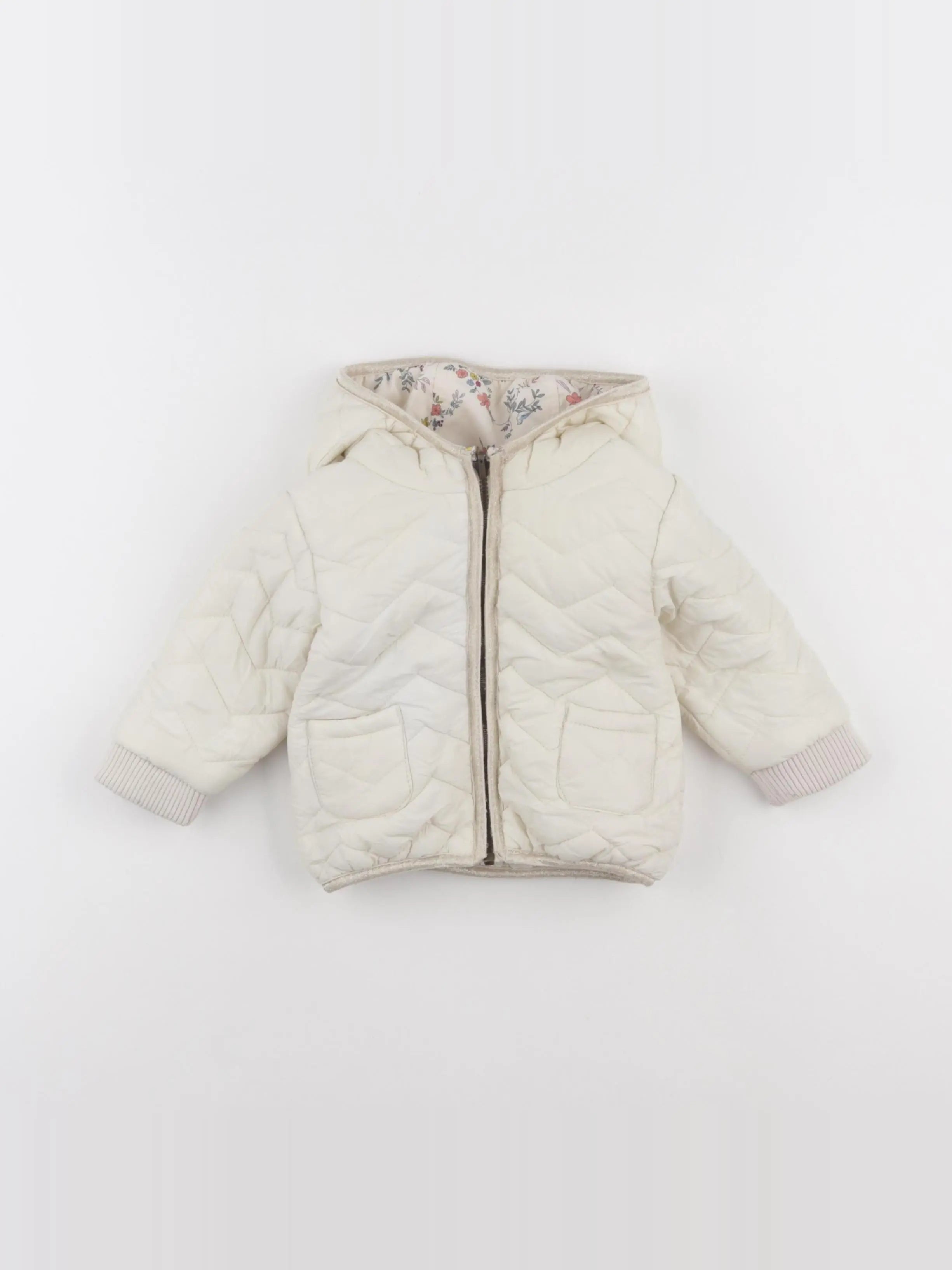 Tape à l'oeil - doudoune réversible beige - 12 mois