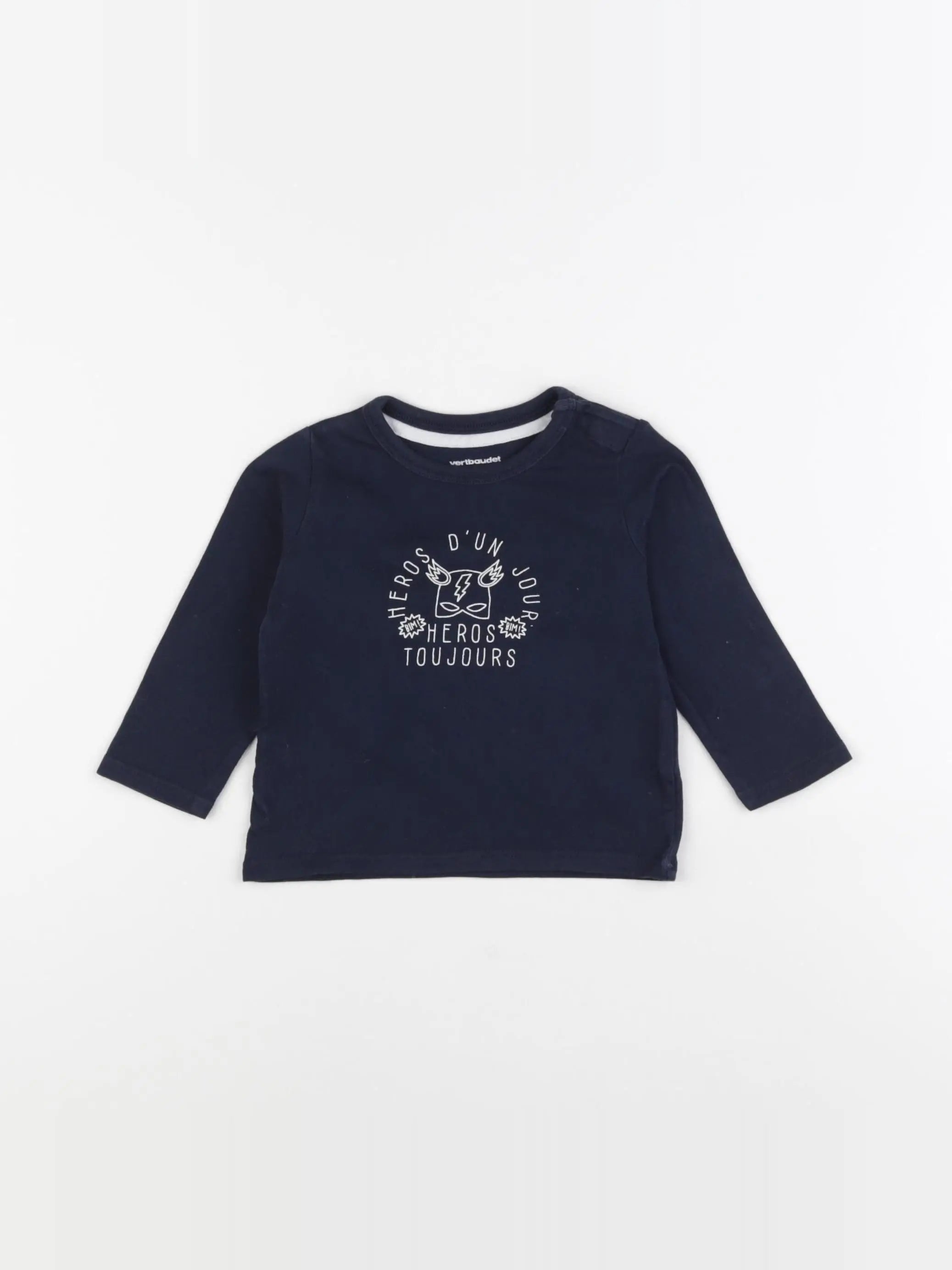 Vertbaudet - tee-shirt bleu - 9 mois
