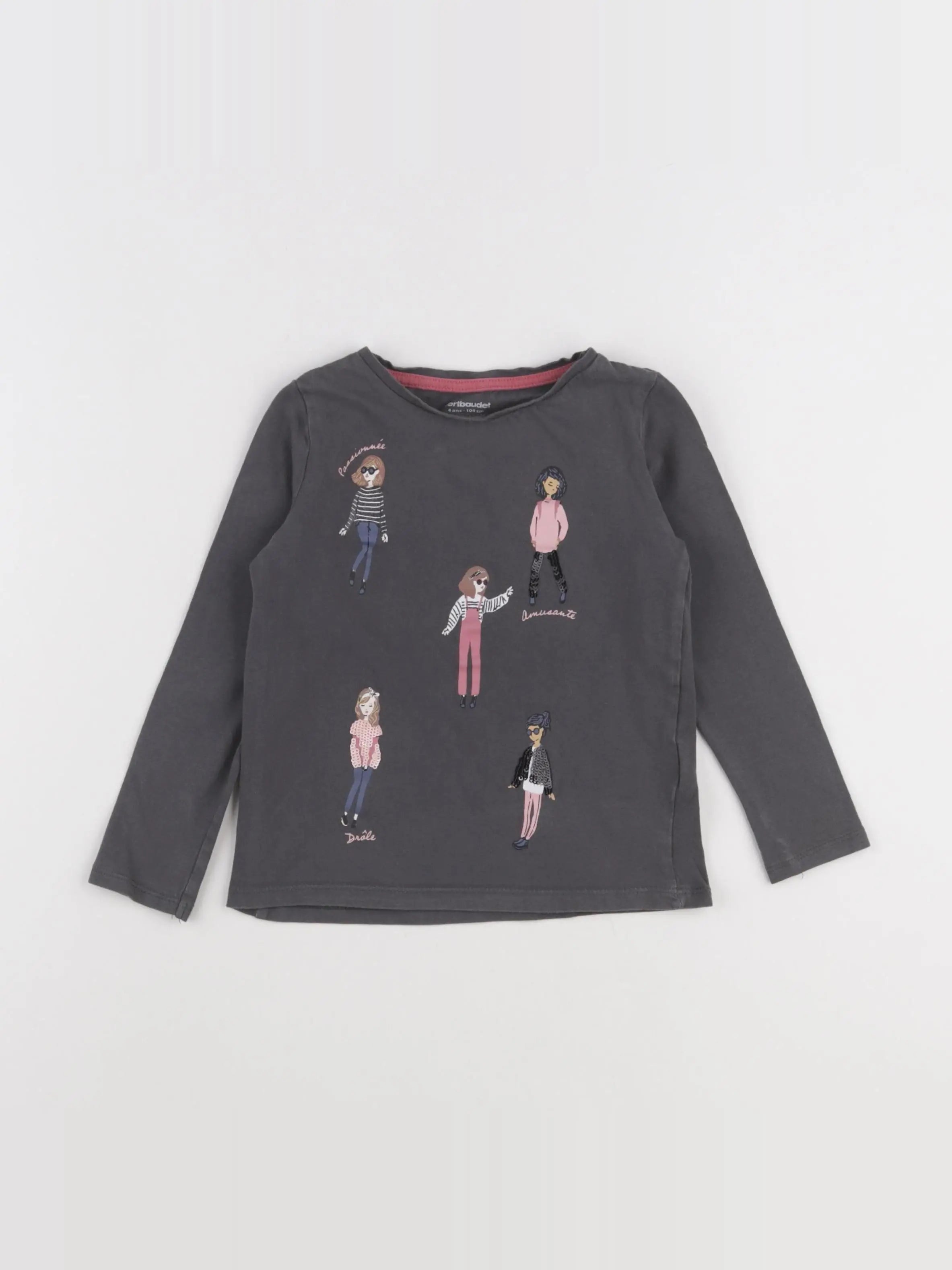 Vertbaudet - tee-shirt gris - 4 ans