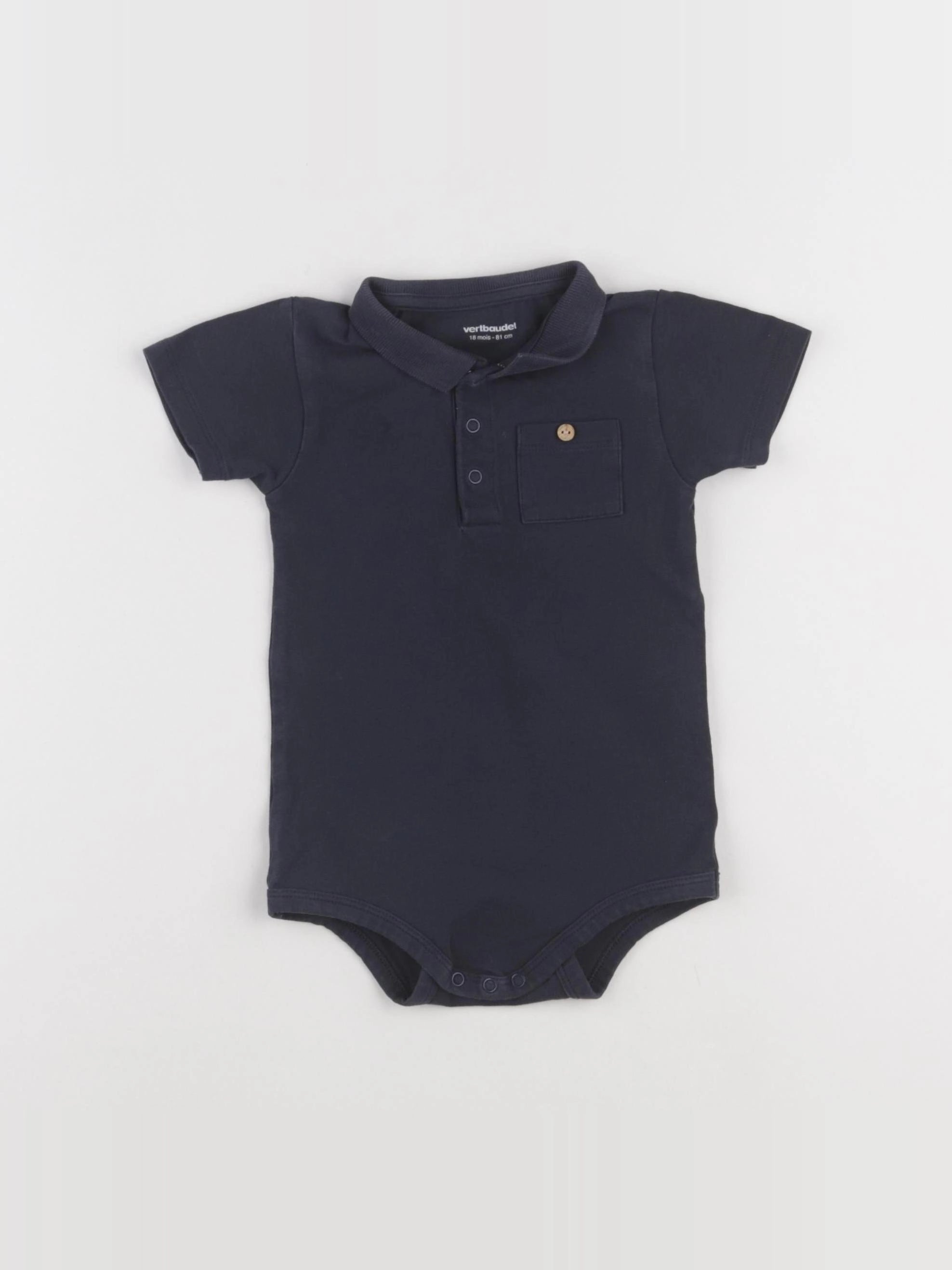 Vertbaudet - body à col bleu - 18 mois