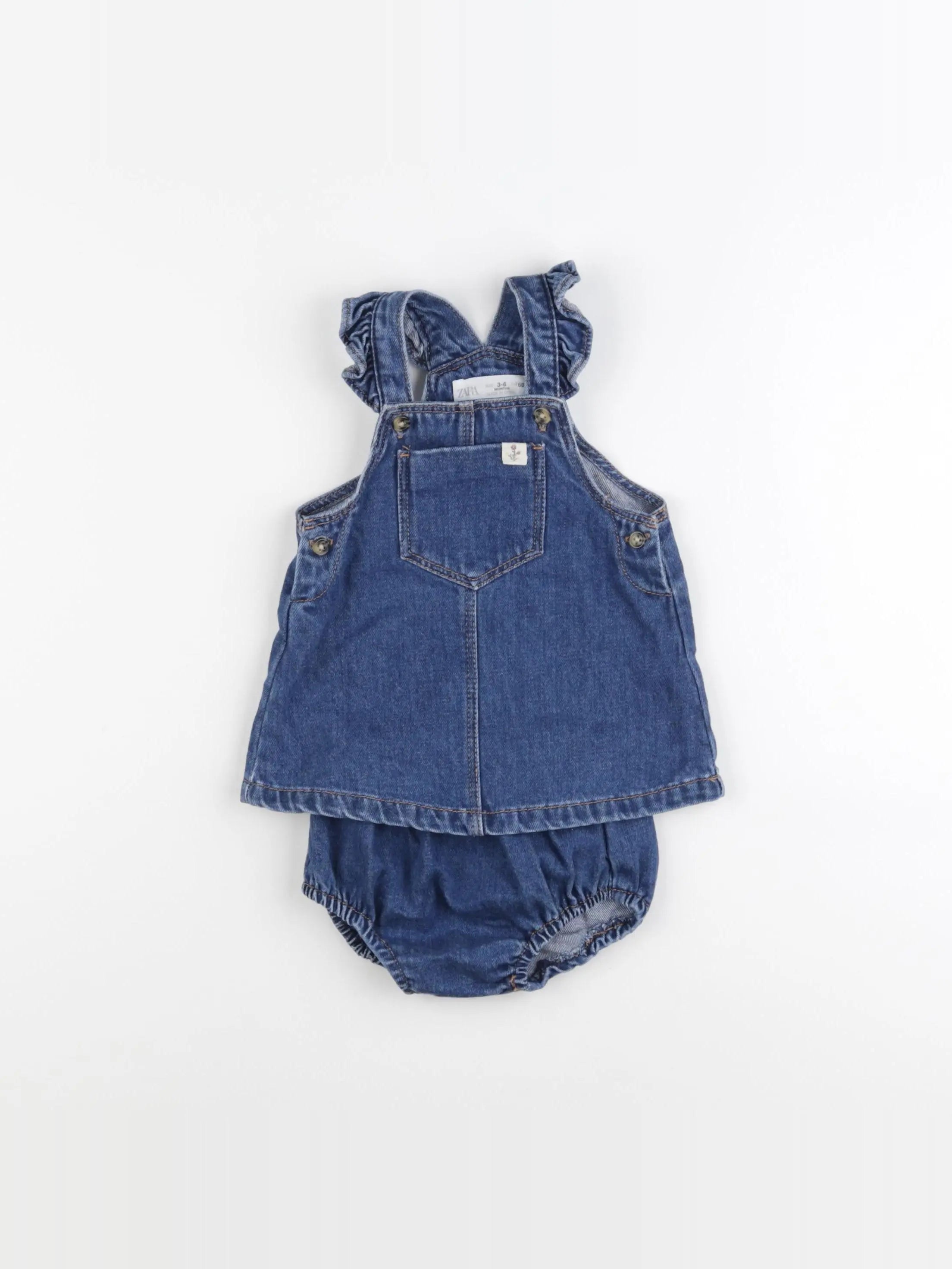 Zara - robe bleu - 3/6 mois