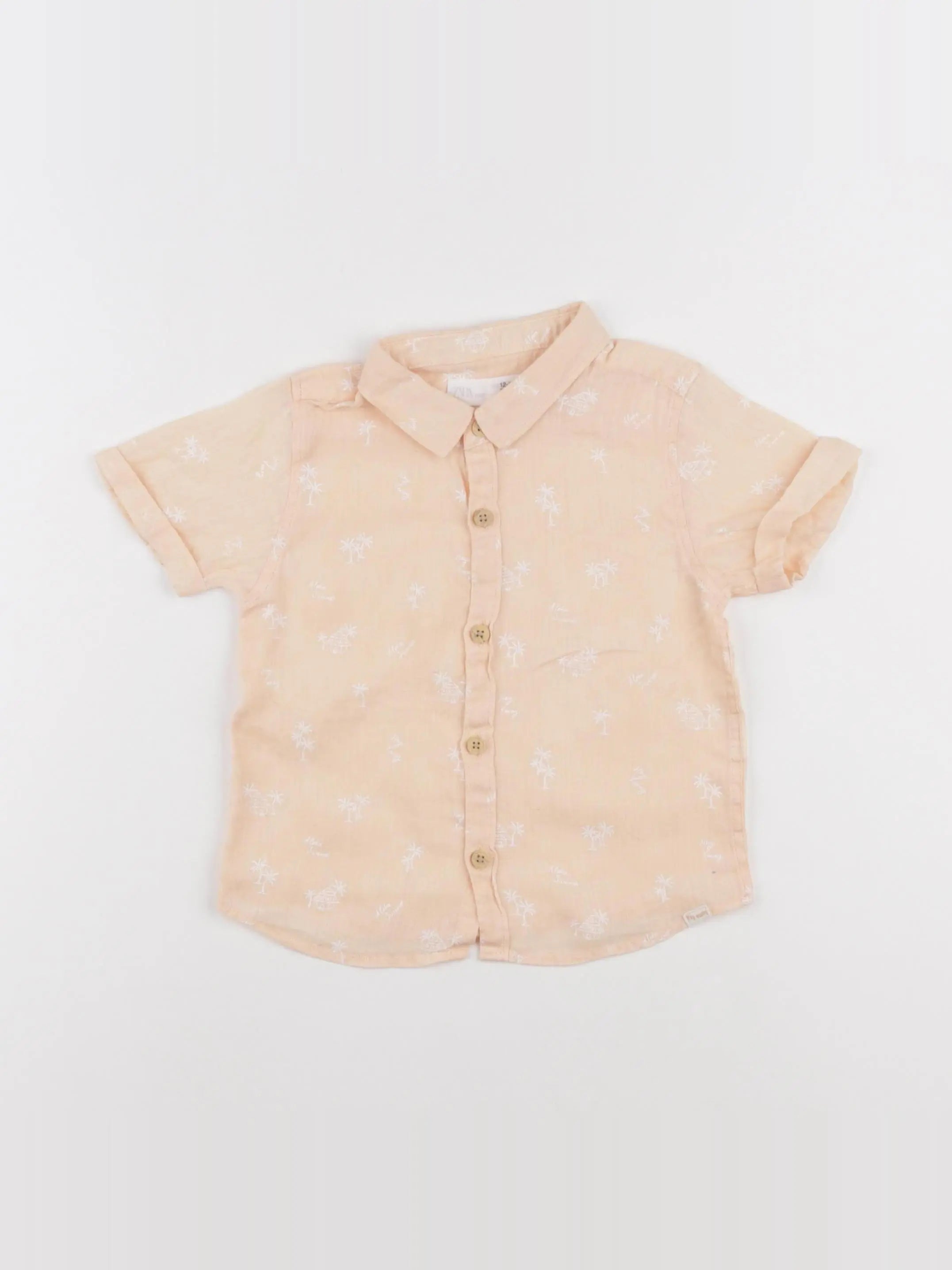 Zara - chemise orange - 12/18 mois