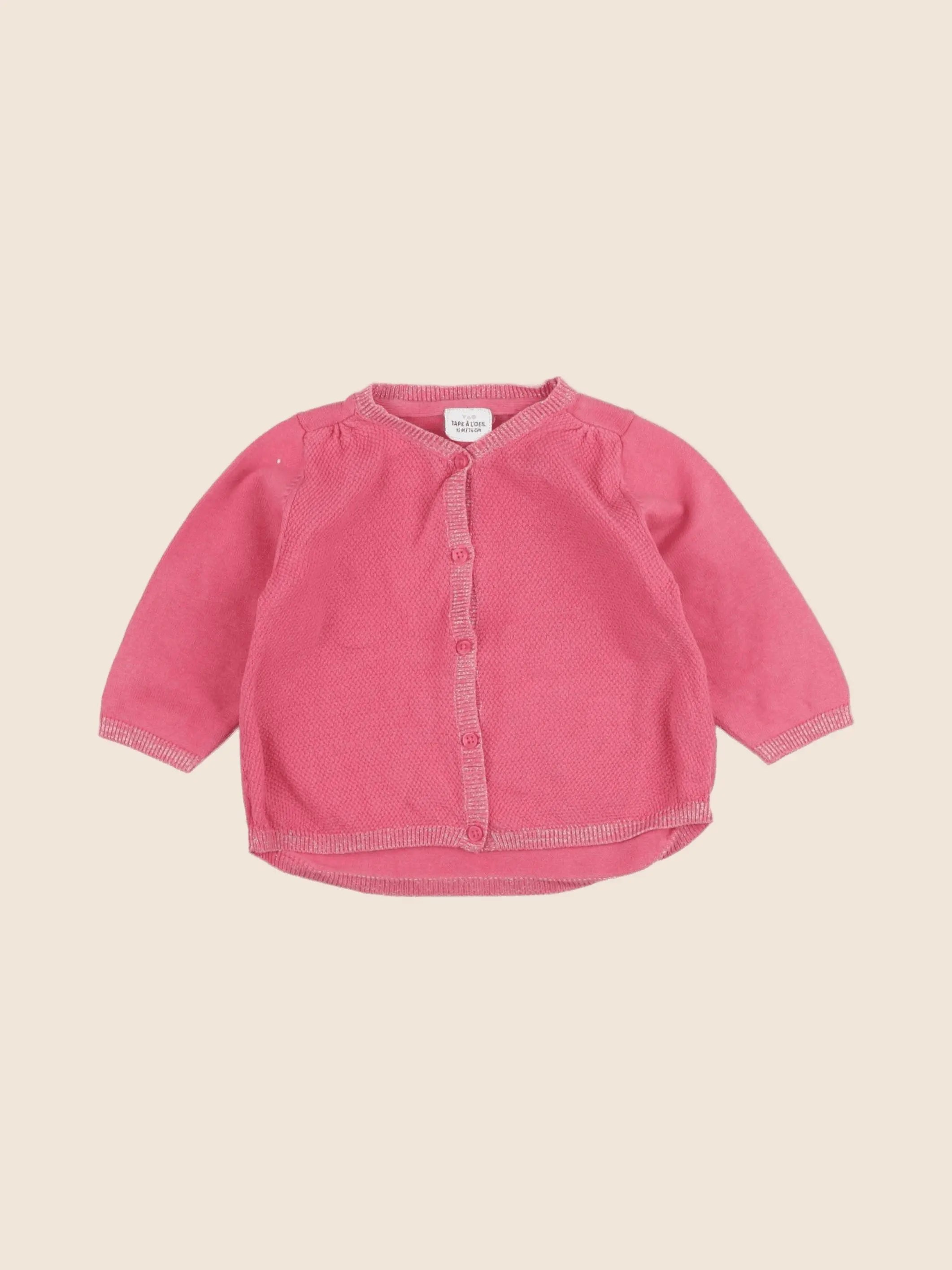 Tape à l'oeil - gilet rose - 12 mois