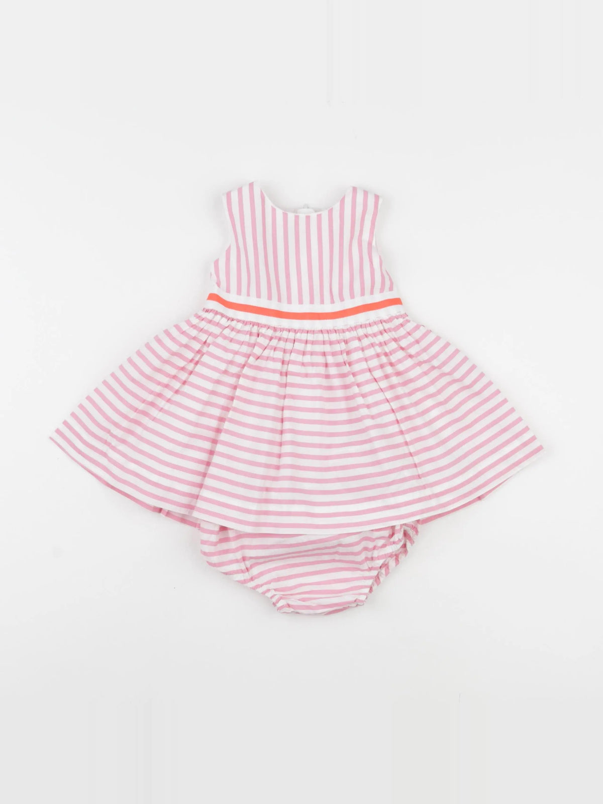 Jacadi - robe blanc, rose - 6 mois