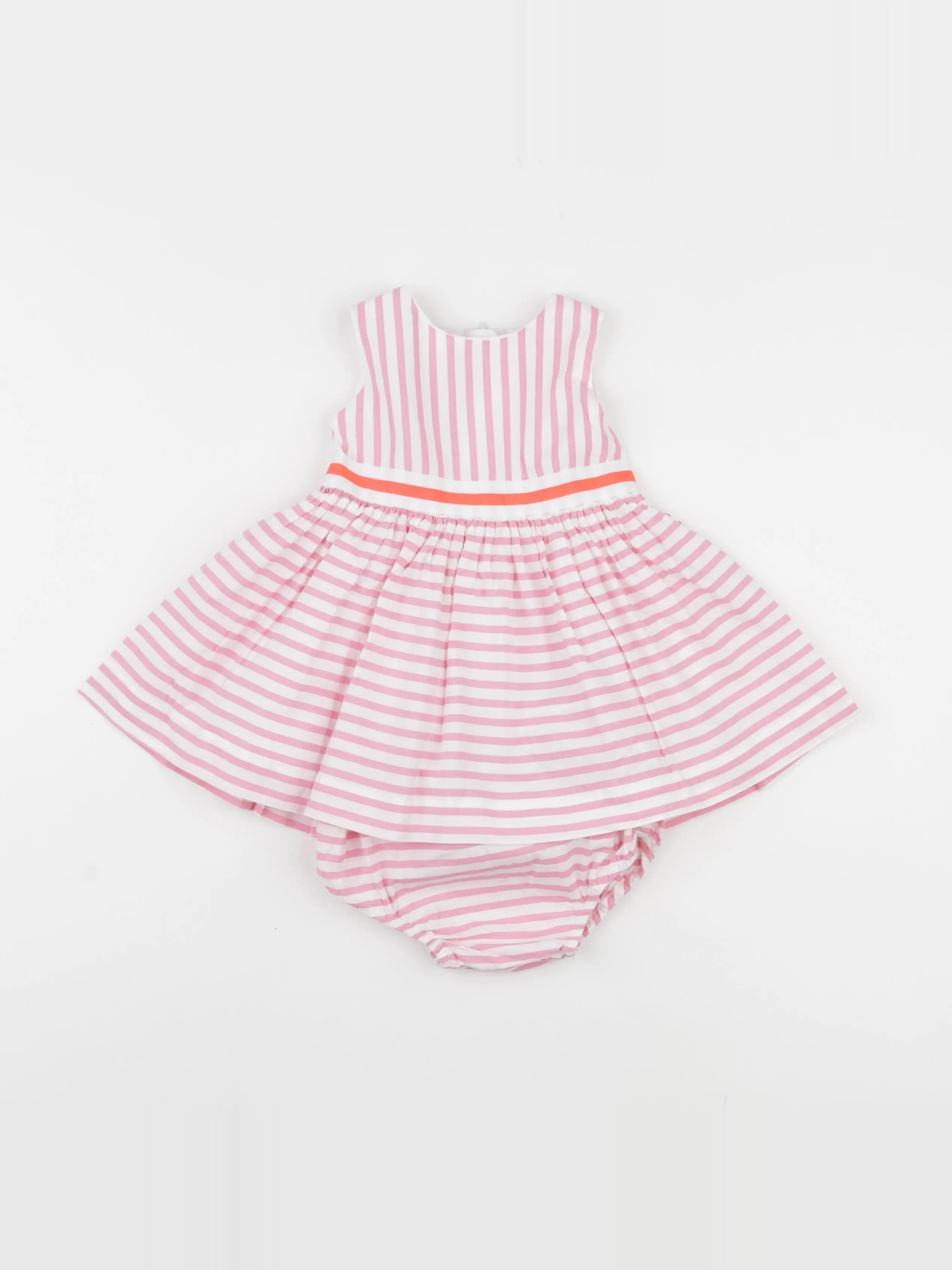 Jacadi - robe blanc, rose - 6 mois