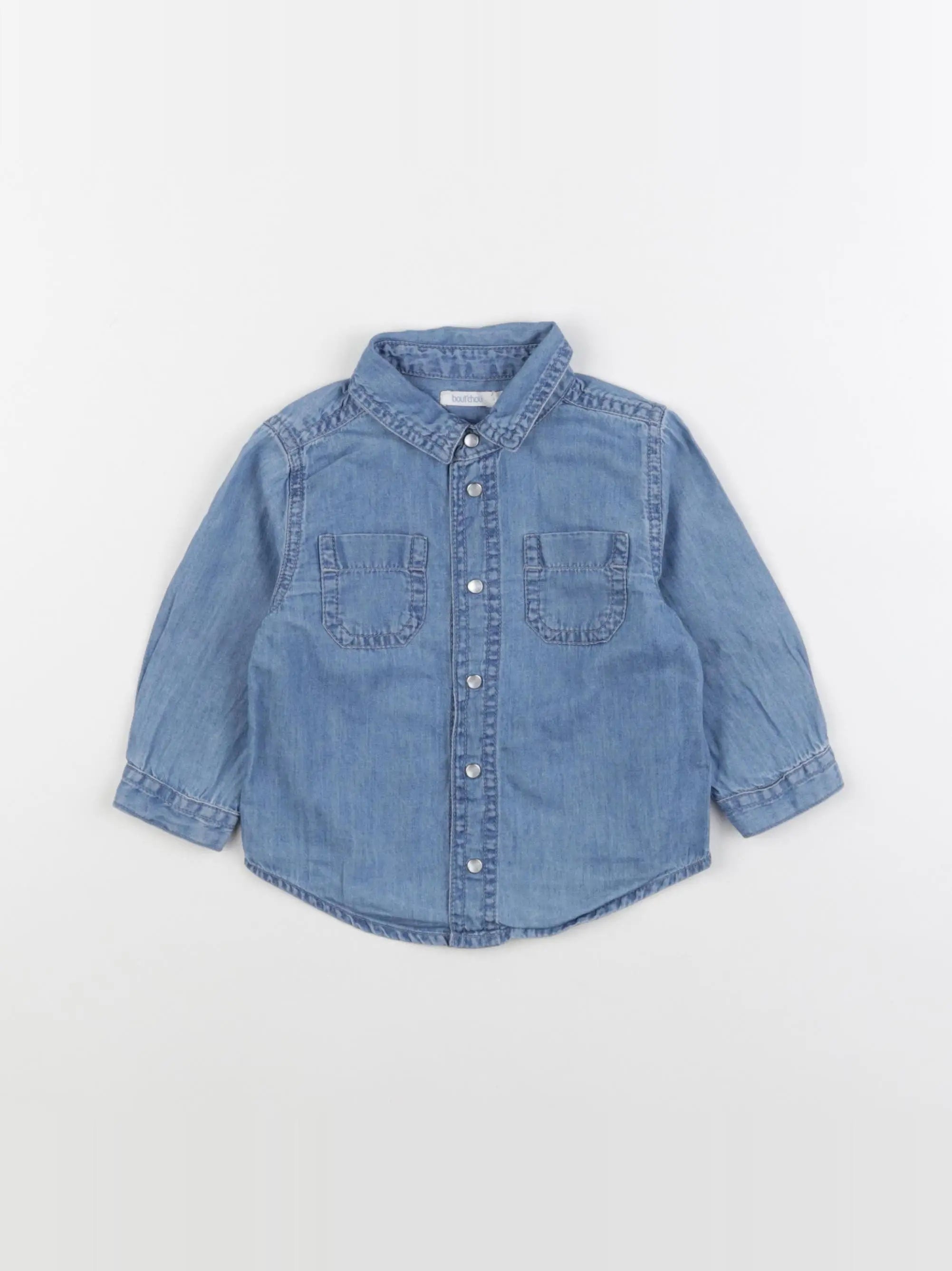 Boutchou - chemise bleu - 9 mois