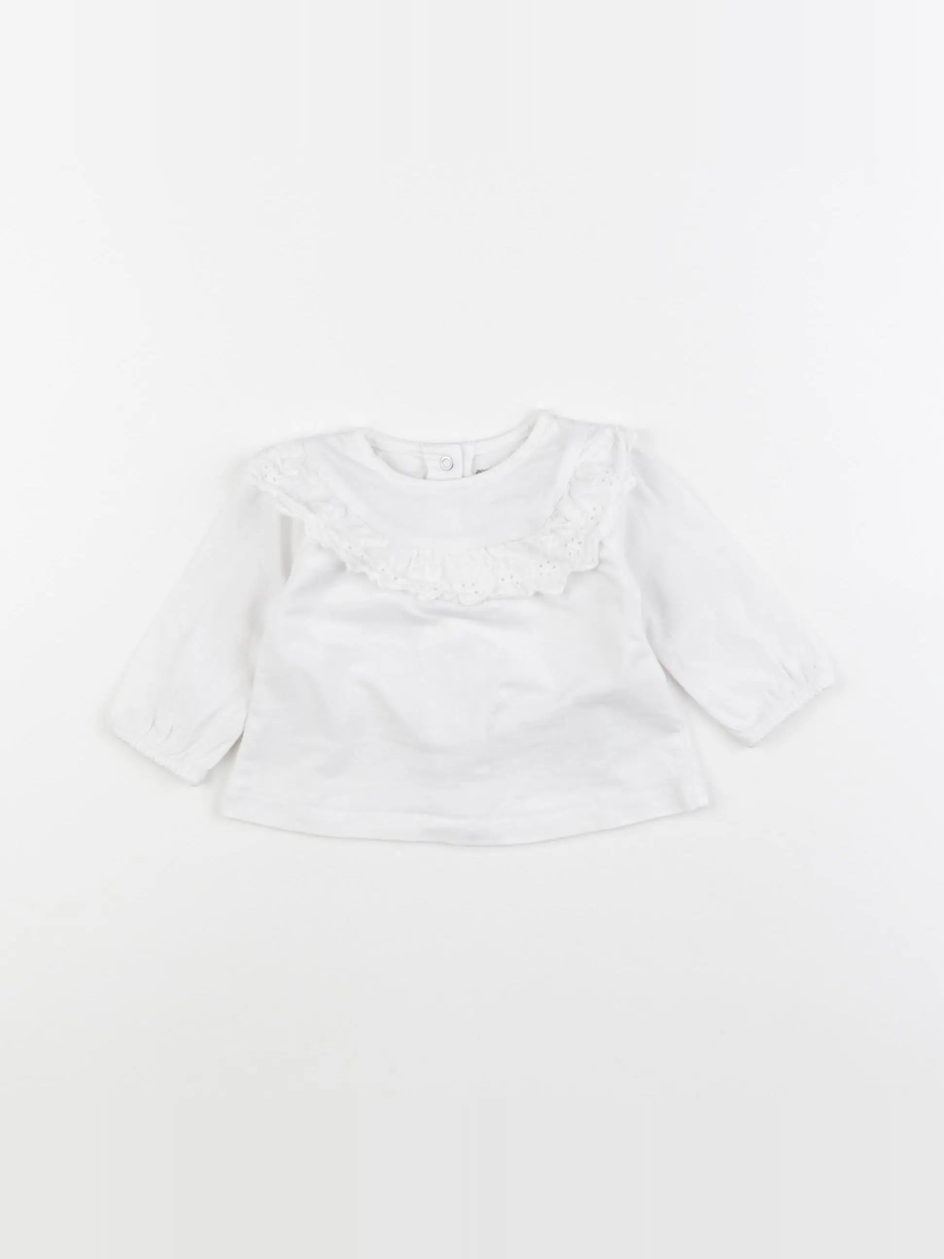 Vertbaudet - tee-shirt blanc - 3 mois