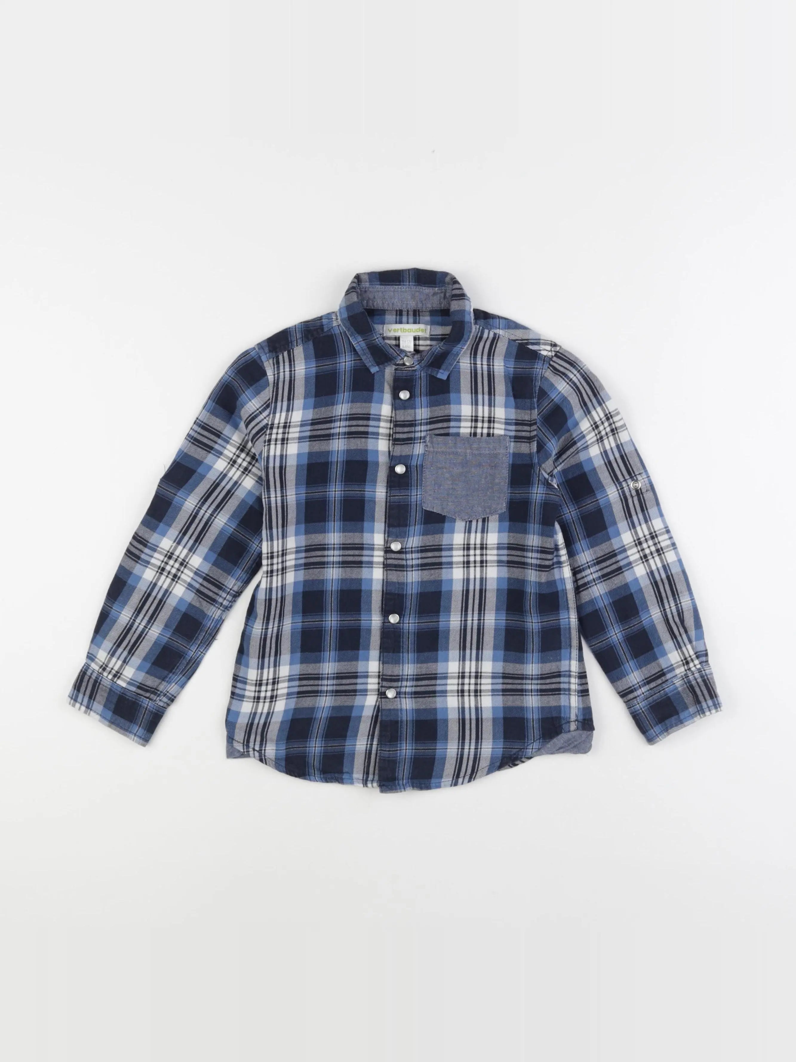 Vertbaudet - chemise imprimé au dos bleu - 6 ans