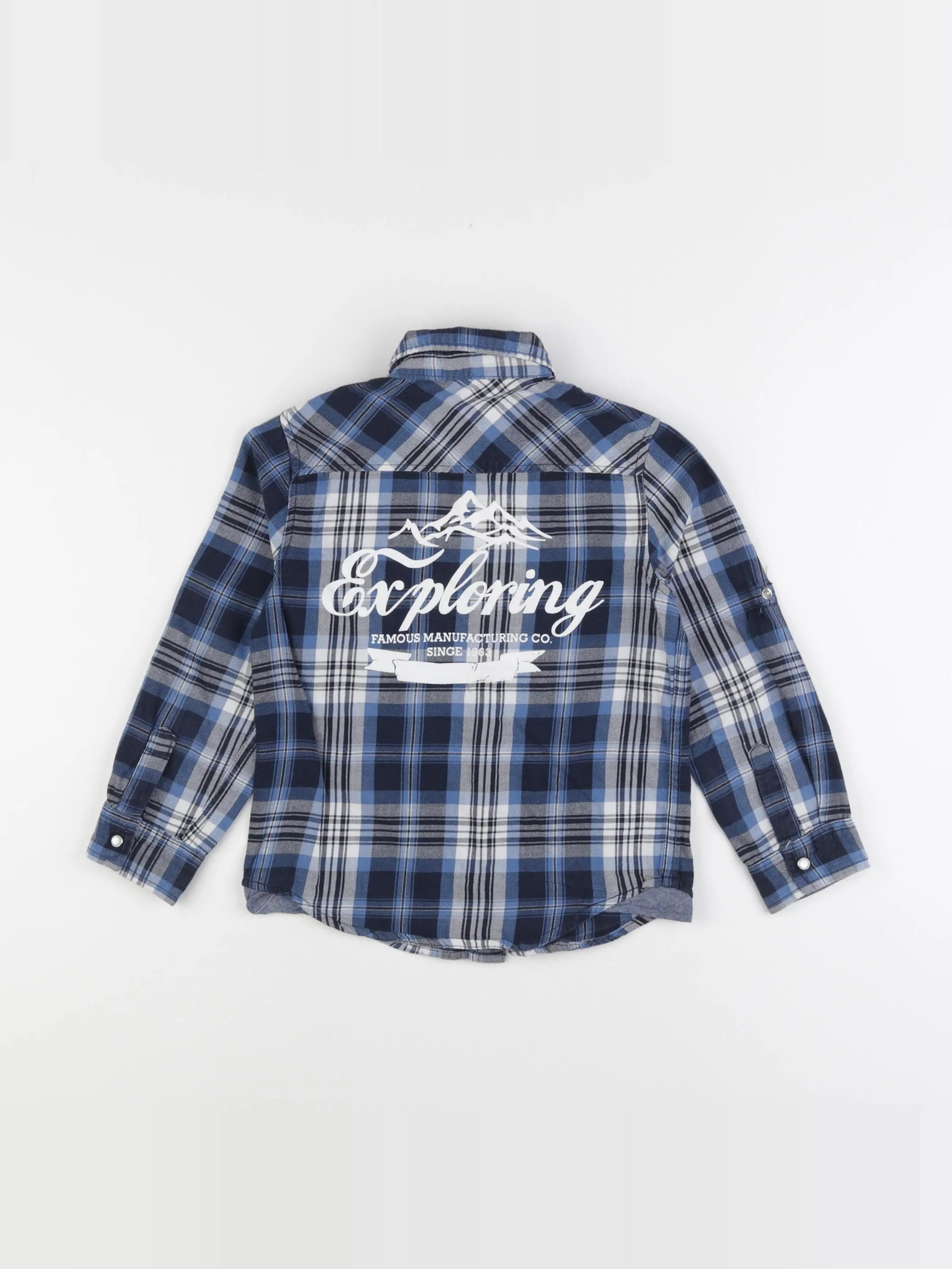 Vertbaudet - chemise imprimé au dos bleu - 6 ans