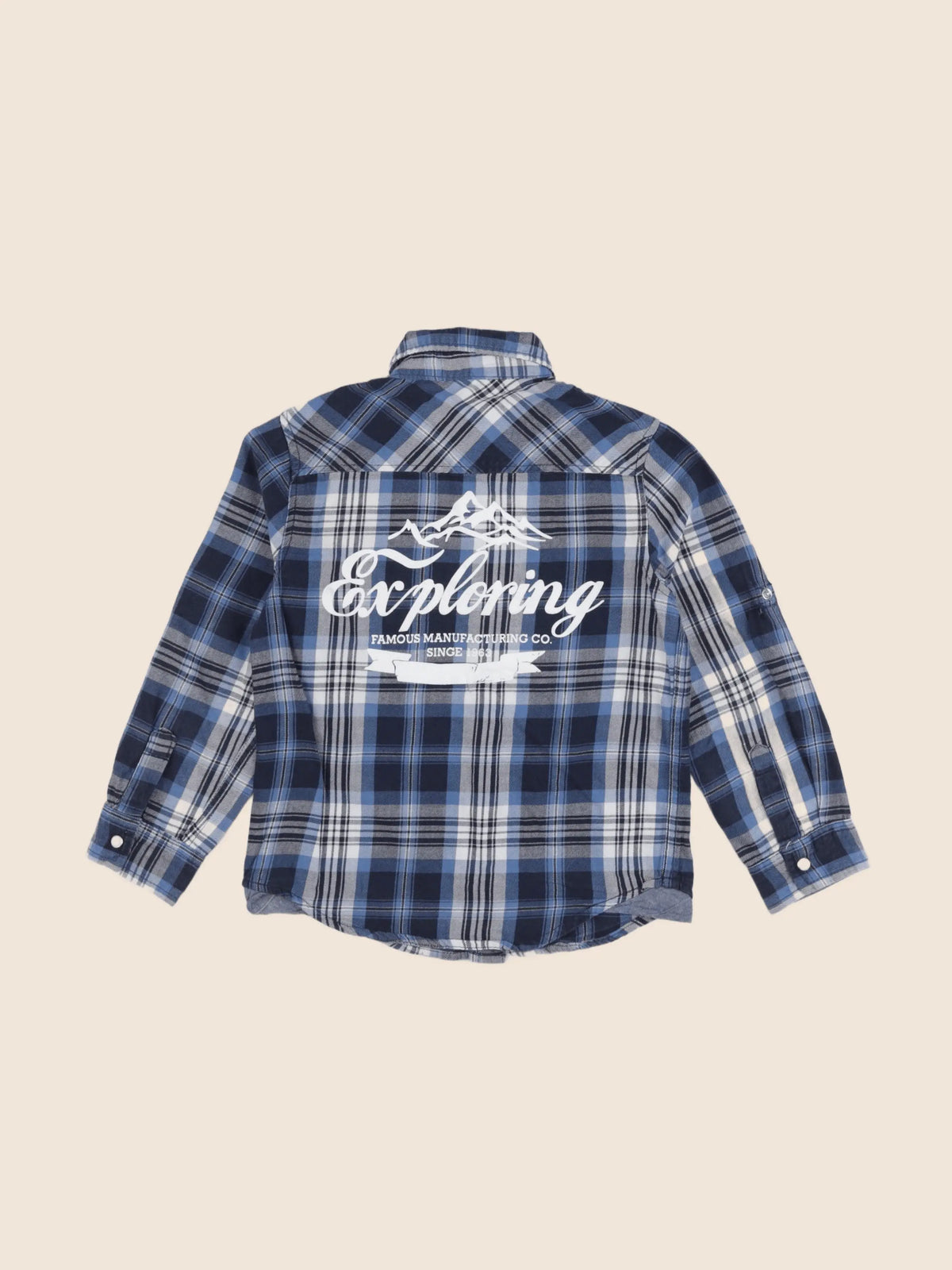 Vertbaudet - chemise imprimé au dos bleu - 6 ans