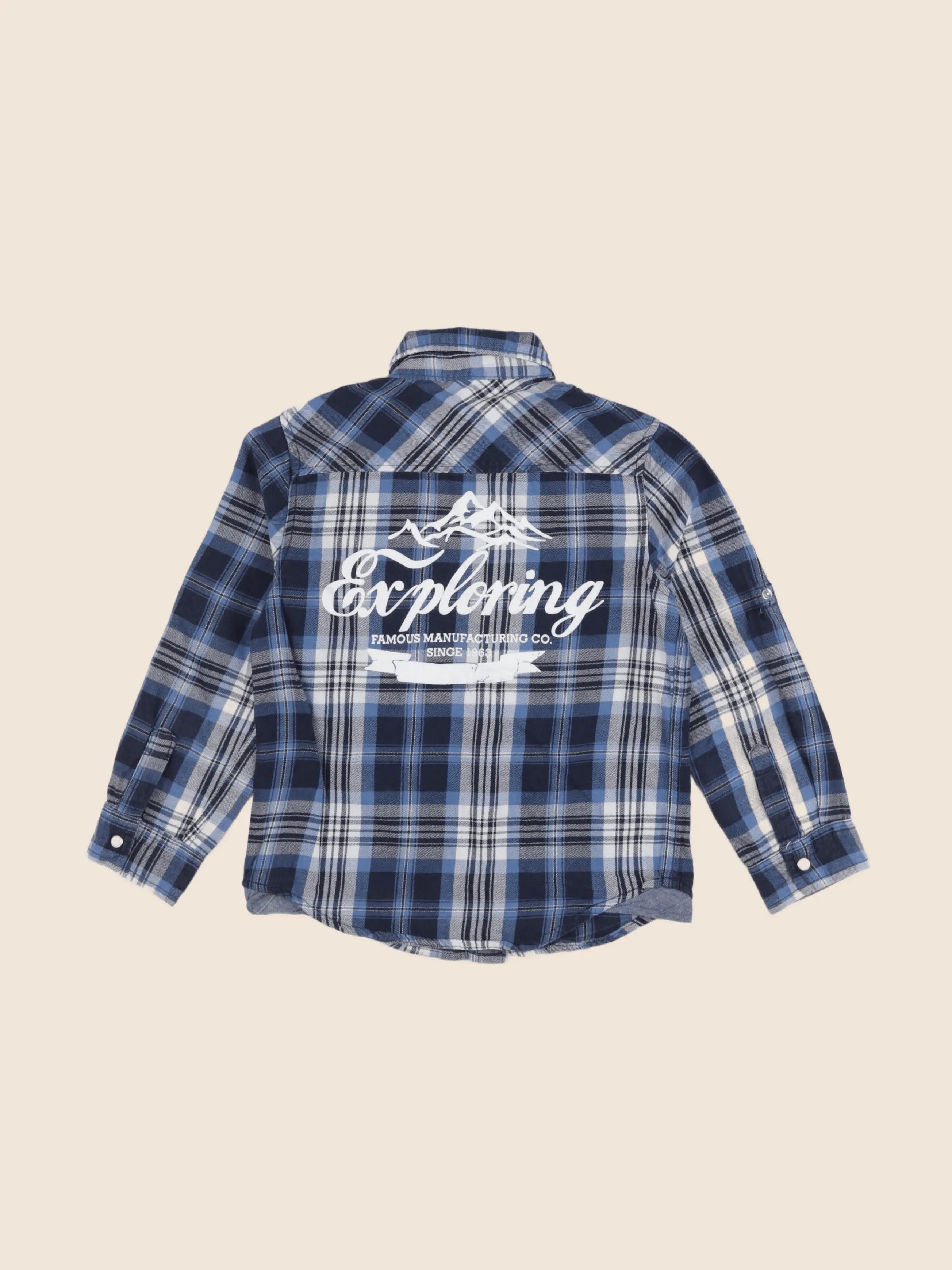 Vertbaudet - chemise imprimé au dos bleu - 6 ans