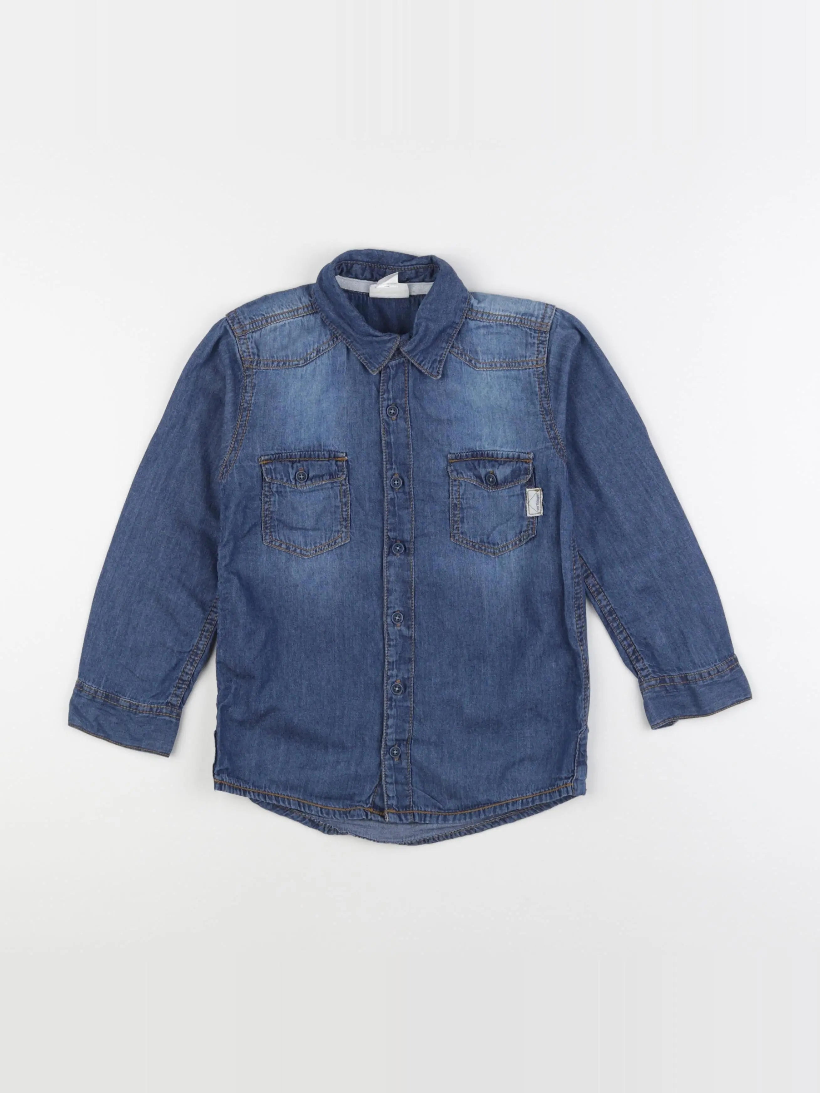 Vertbaudet - chemise imprimé au dos bleu - 6 ans