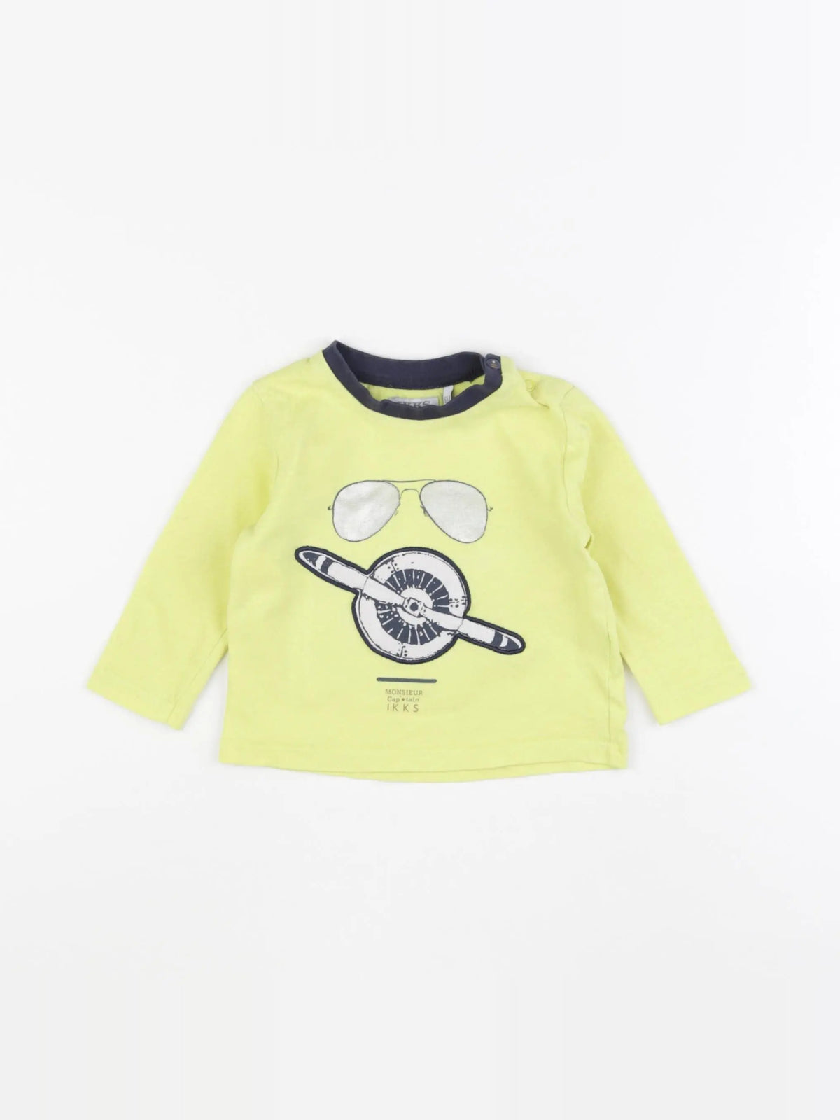 IKKS - tee-shirt jaune, argent - 6 mois