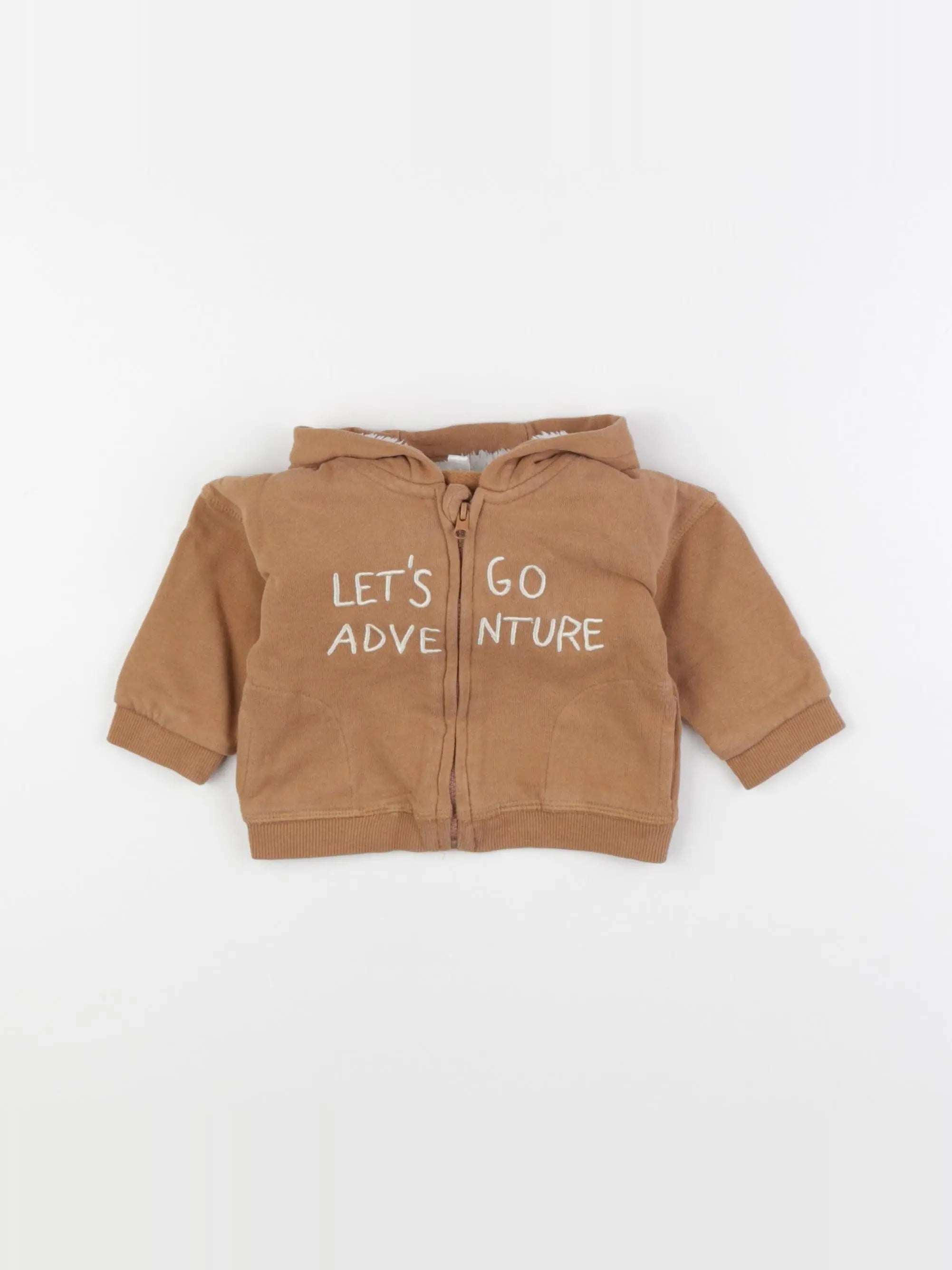 Vertbaudet - sweat marron - 6 mois