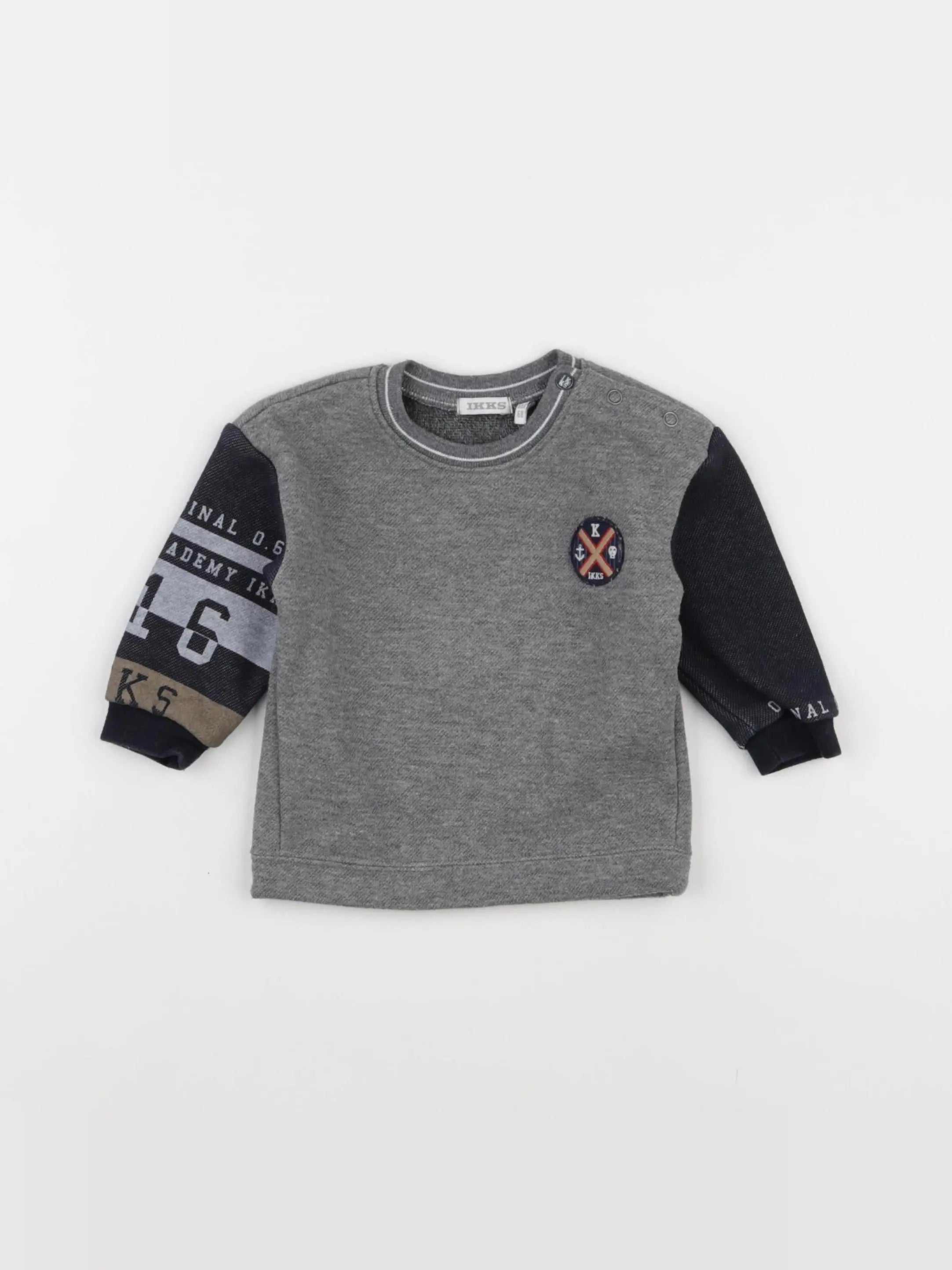IKKS - sweat gris - 6 mois