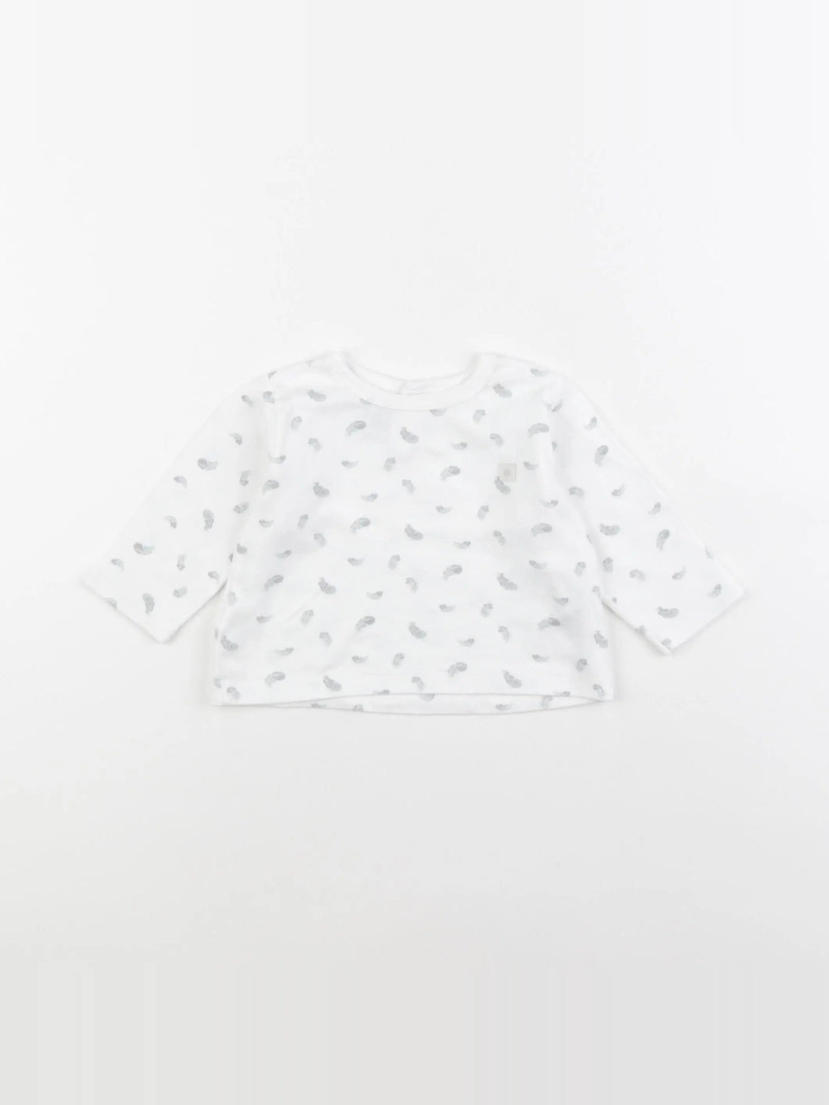 Petit Bateau - maillot de corps blanc, vert - 6 mois