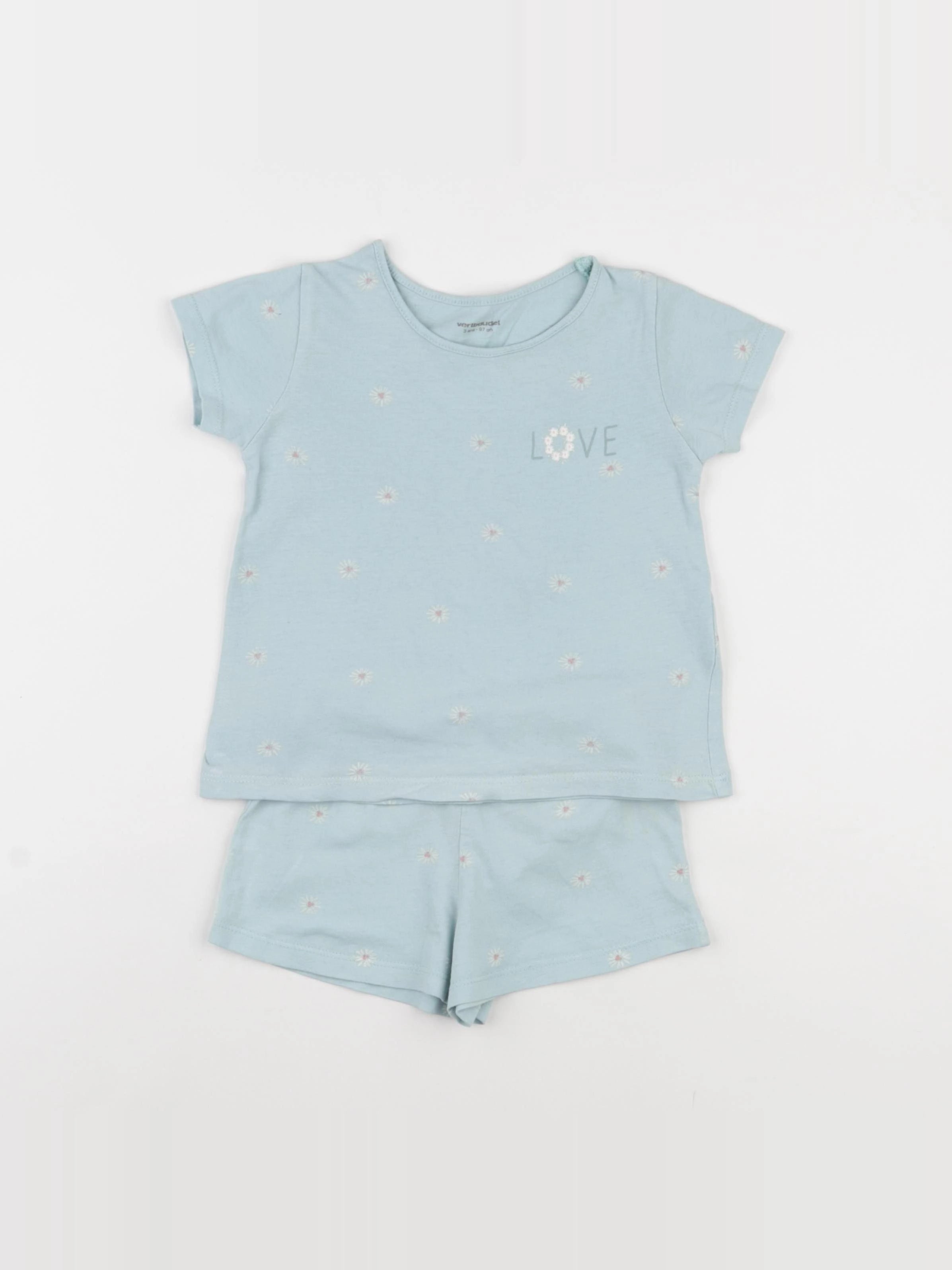 Vertbaudet - pyjama coton vert - 3 ans