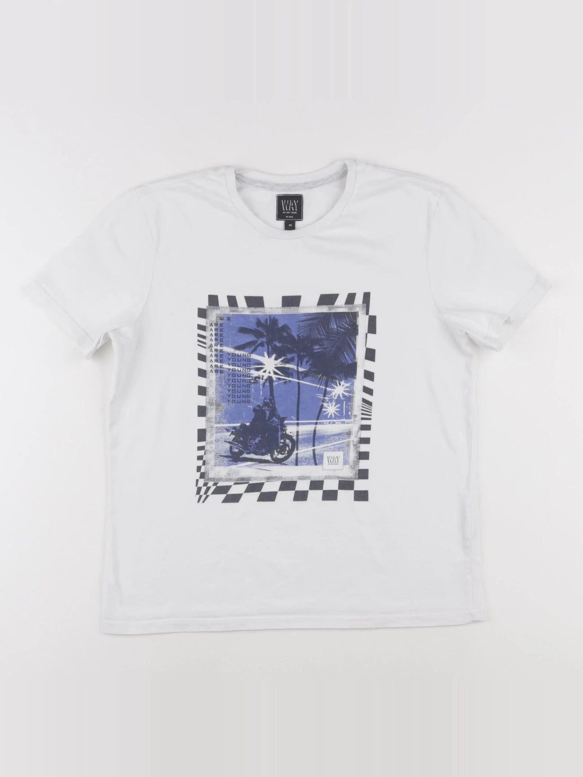 IKKS - tee-shirt blanc, bleu - 12 ans