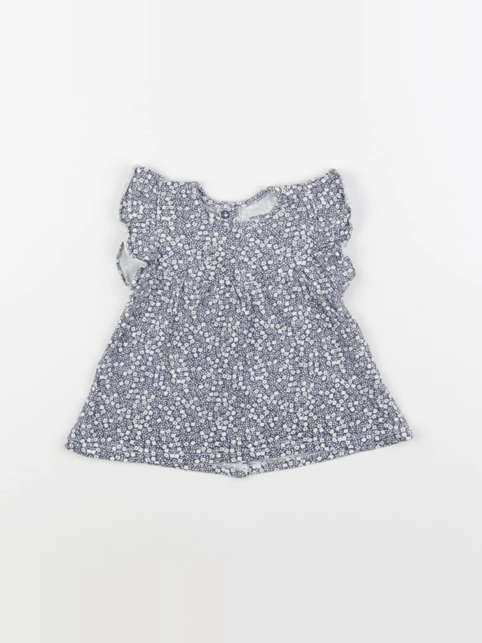 Vertbaudet - tee-shirt bleu, blanc - 6 mois