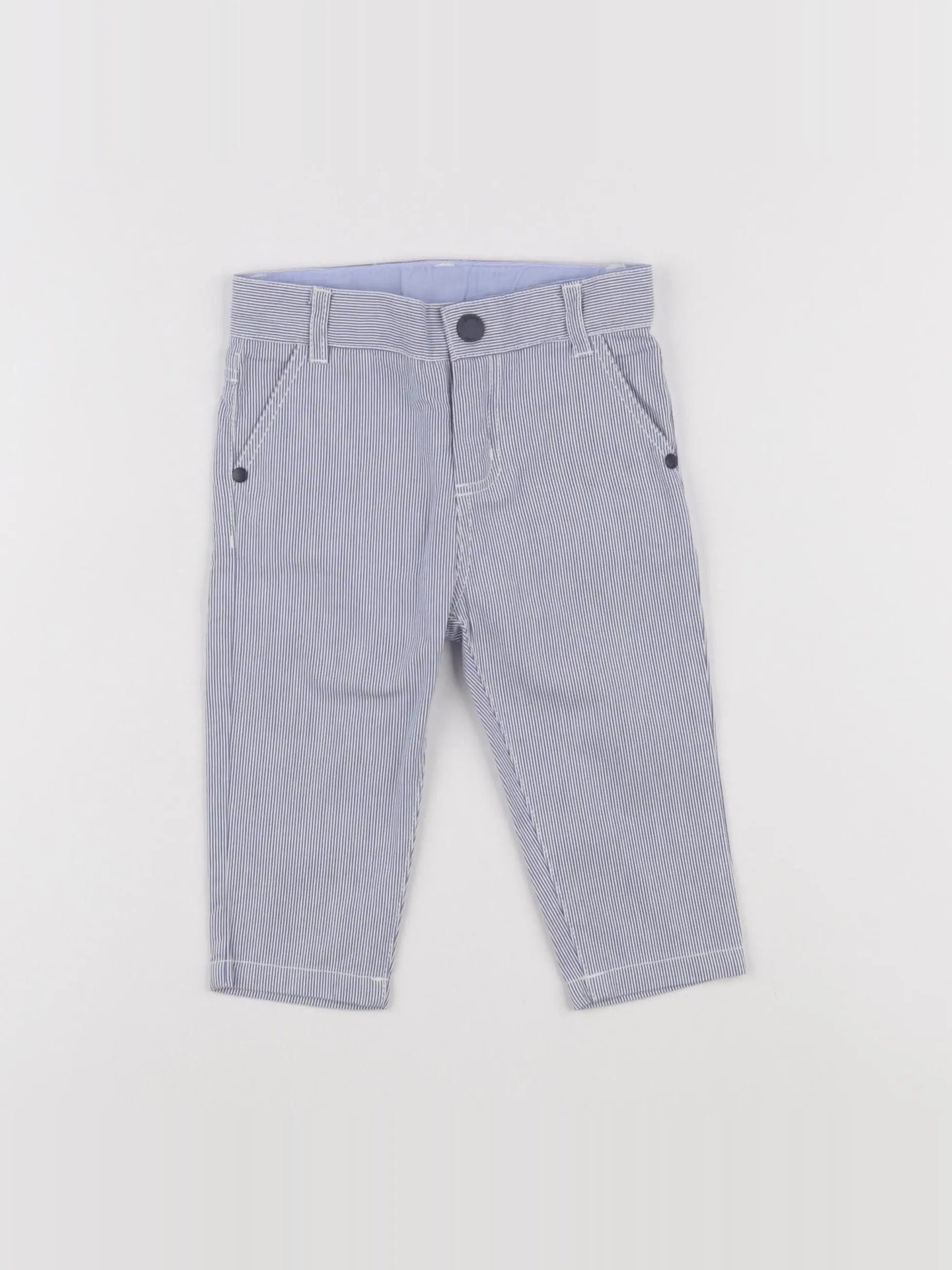 Jacadi - jean blanc, bleu - 12 mois