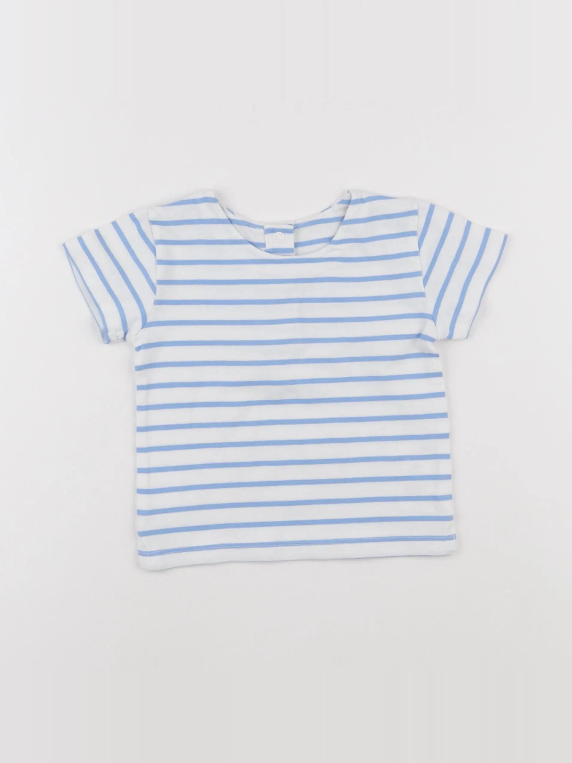 Marks & Spencer  - tee-shirt blanc, bleu - 9/12 mois