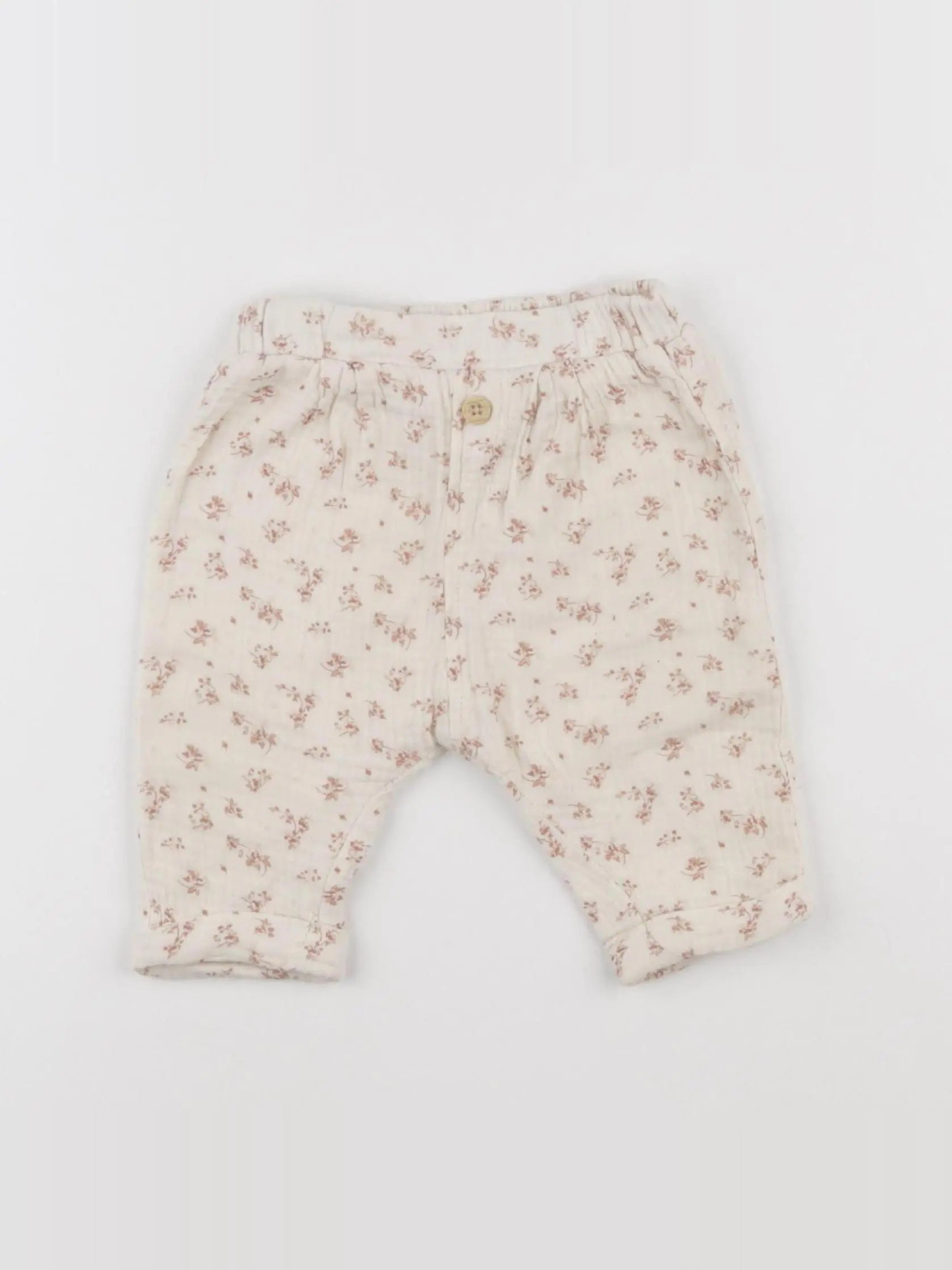 Vertbaudet - pantalon beige - 6 mois
