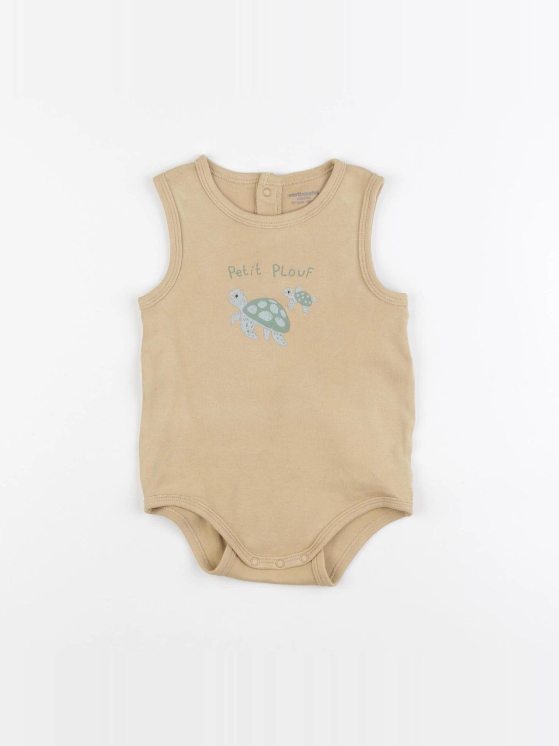 Vertbaudet - body marron - 24 mois