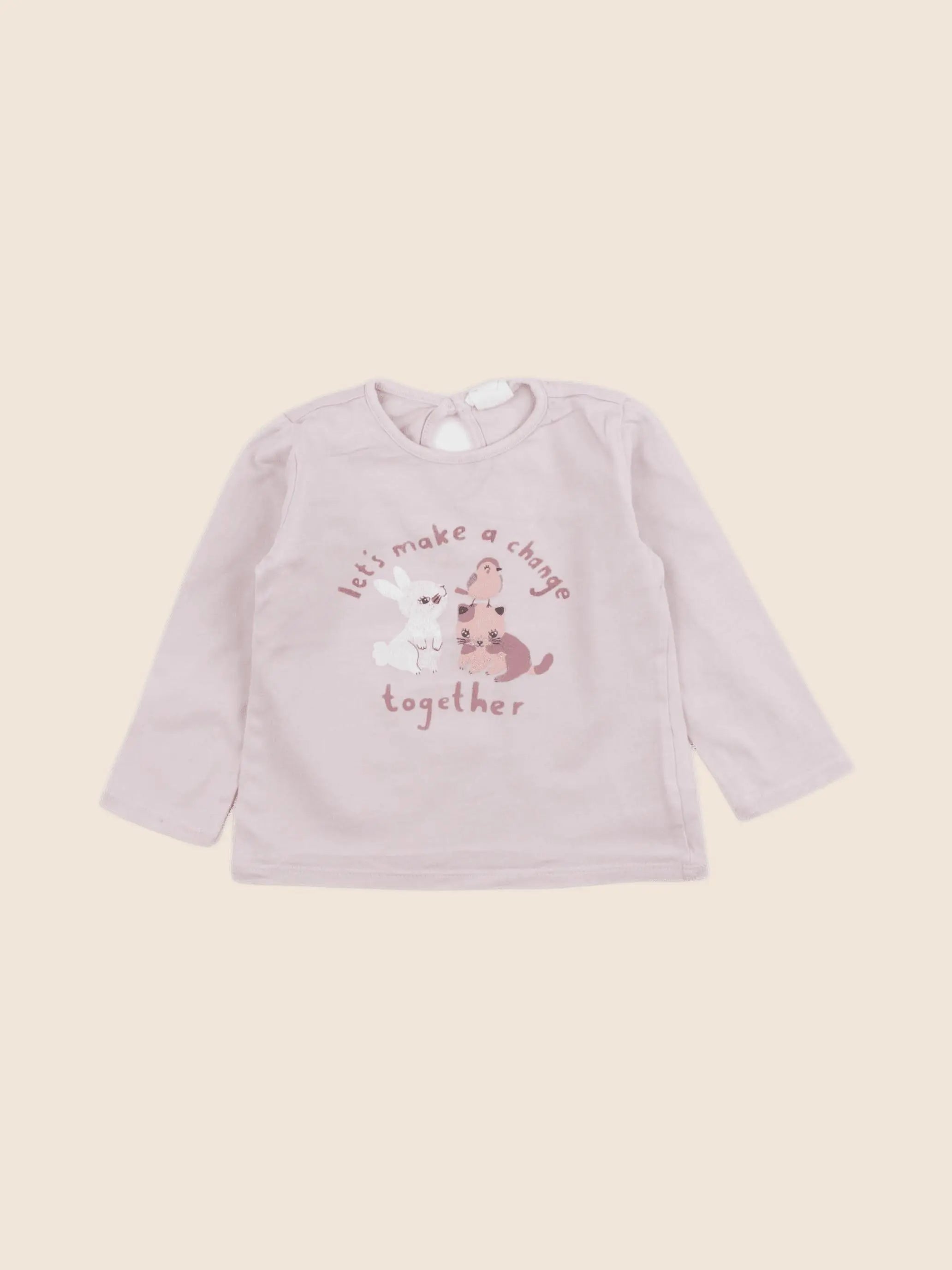 H&M - tee-shirt rose - 9/12 mois