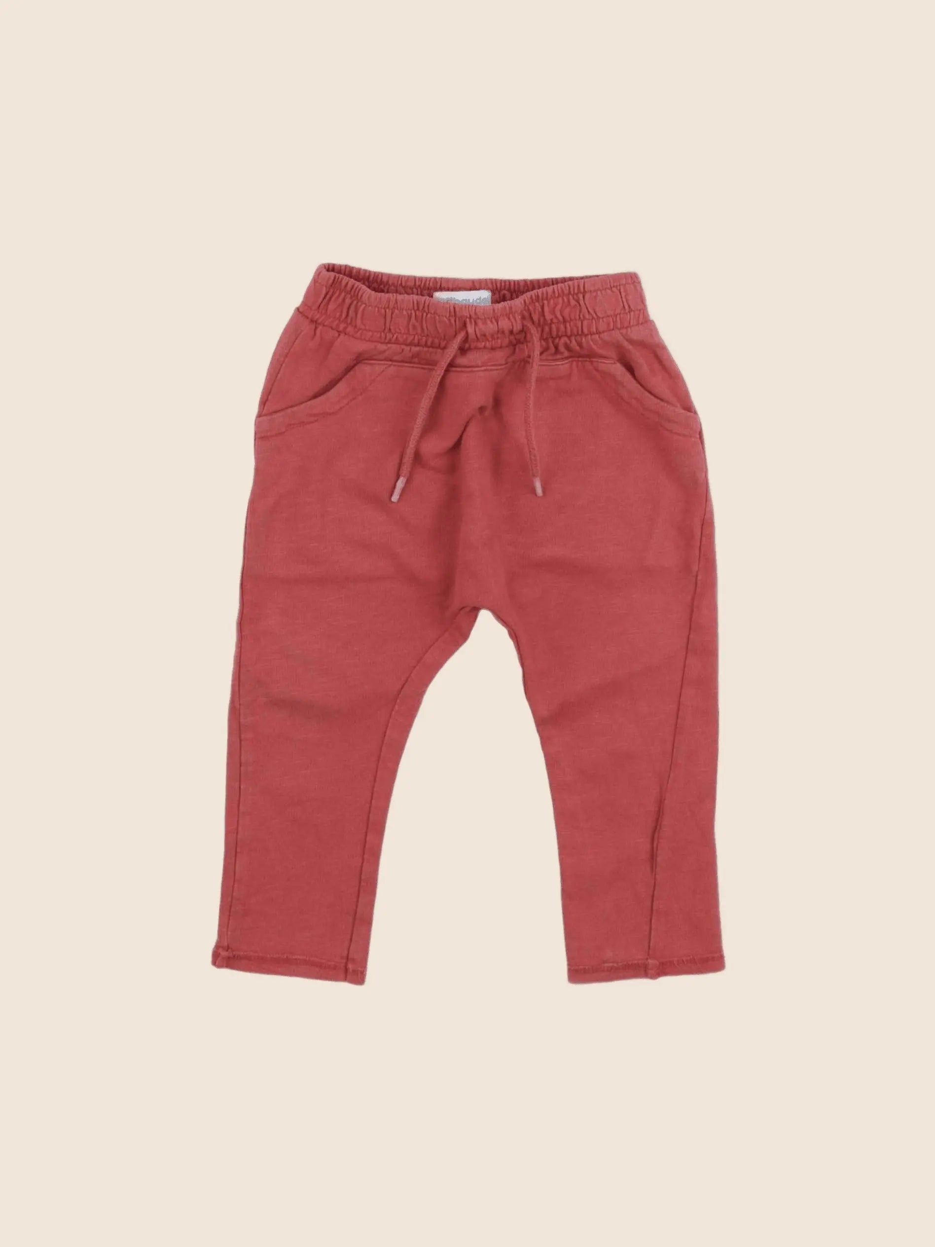Vertbaudet - pantalon rouge - 9 mois