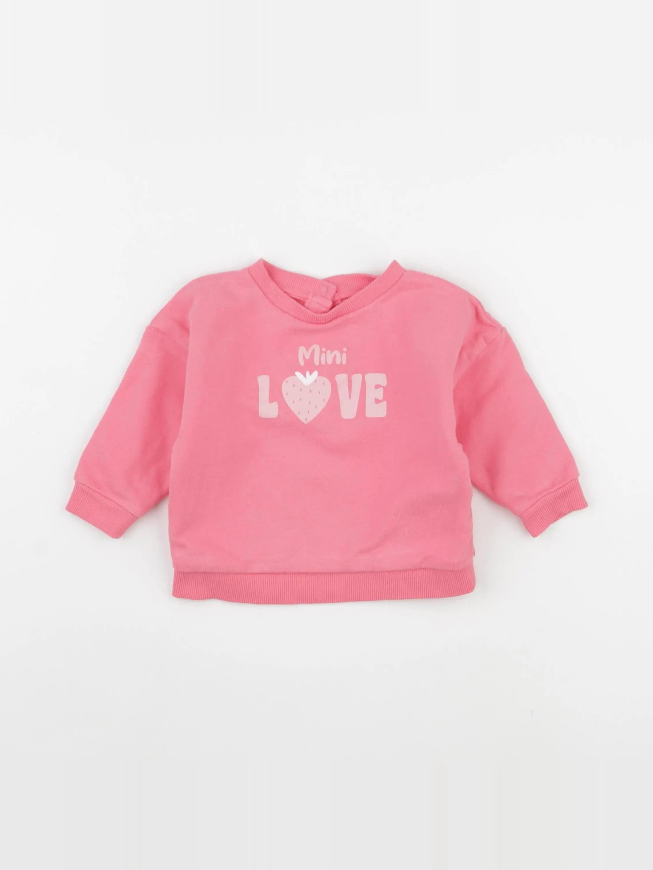 Vertbaudet - sweat rose - 9 mois