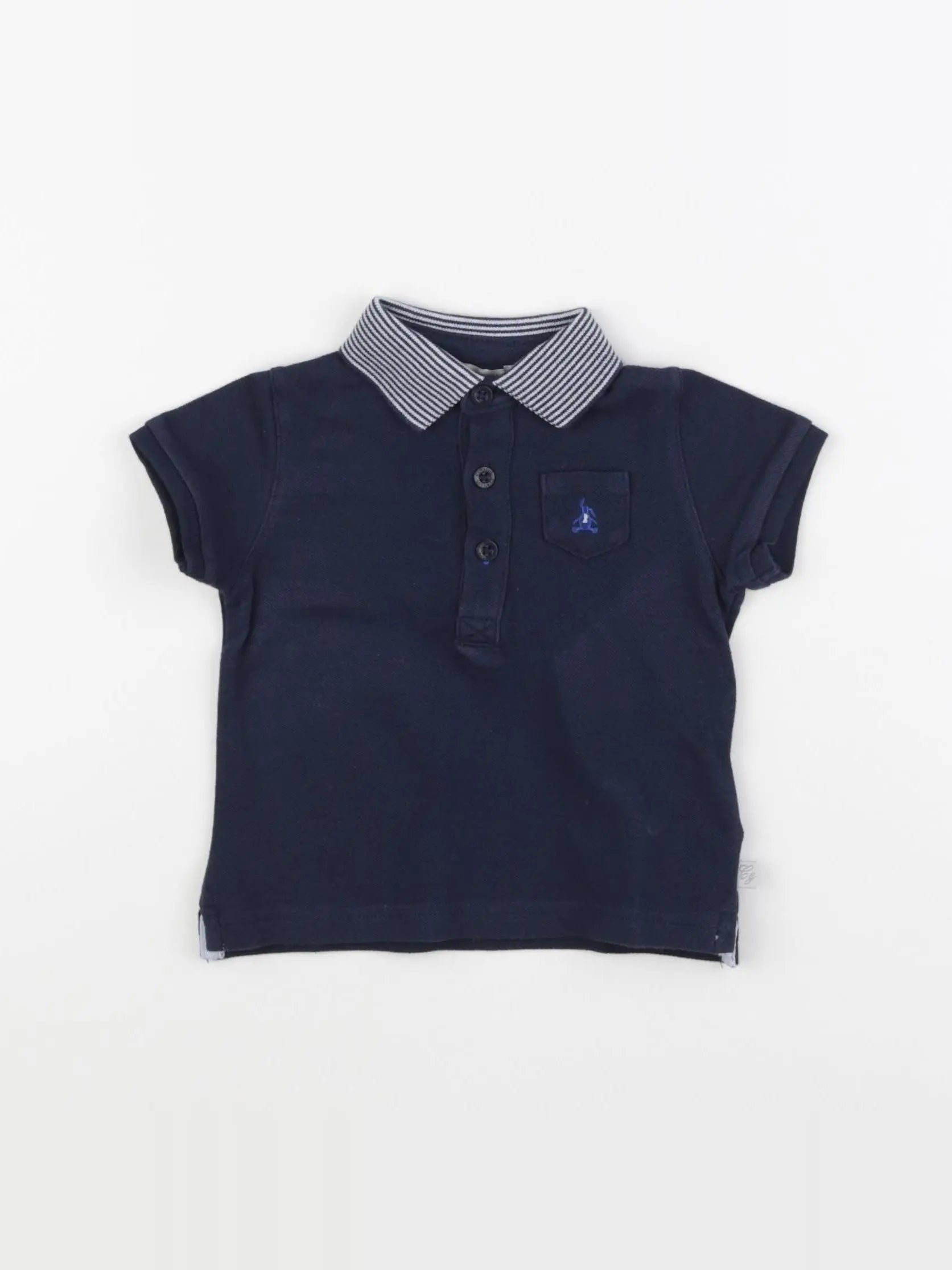 Cyrillus - polo bleu - 9 mois