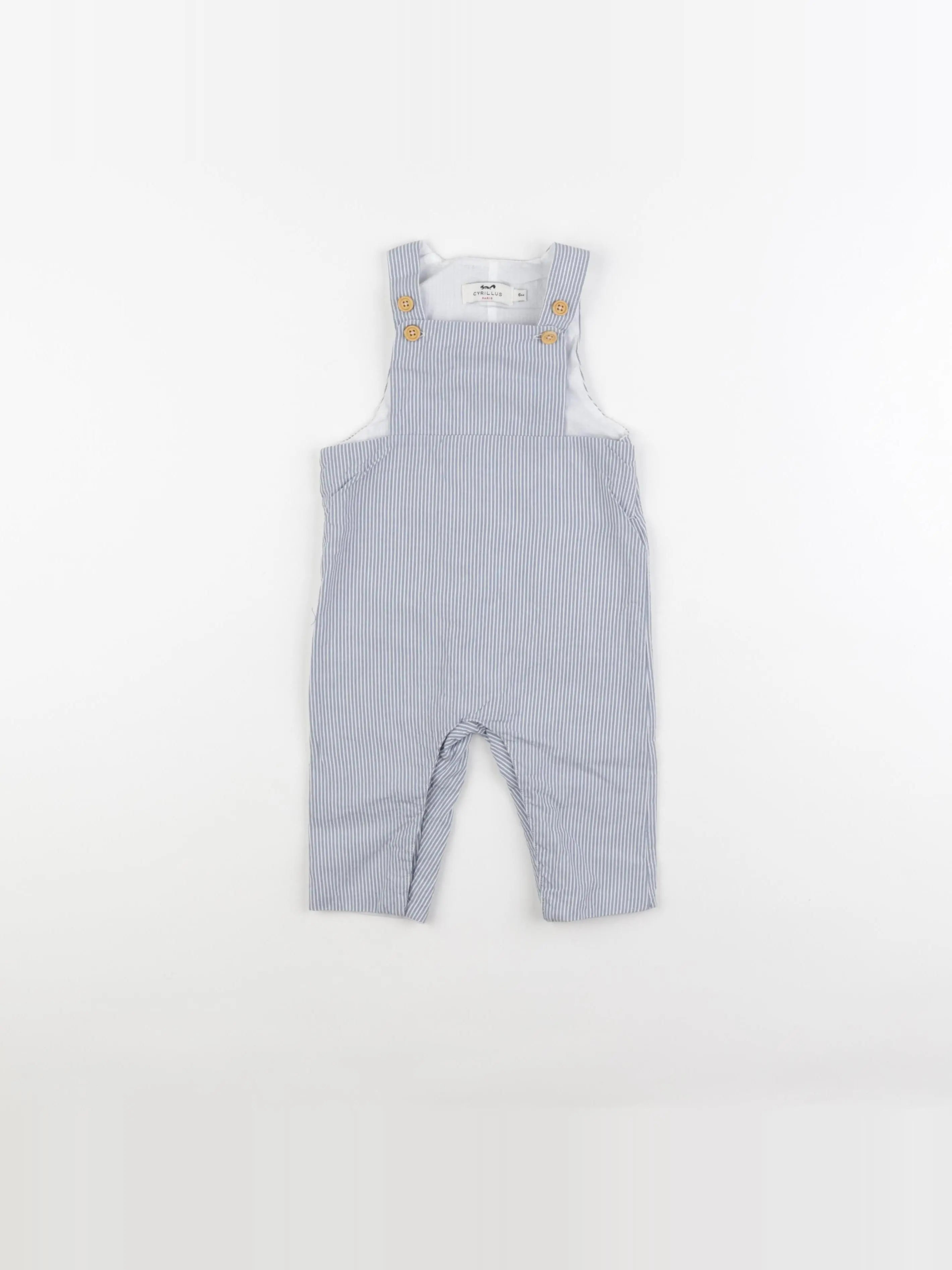 Cyrillus - combinaison bleu, blanc - 6 mois