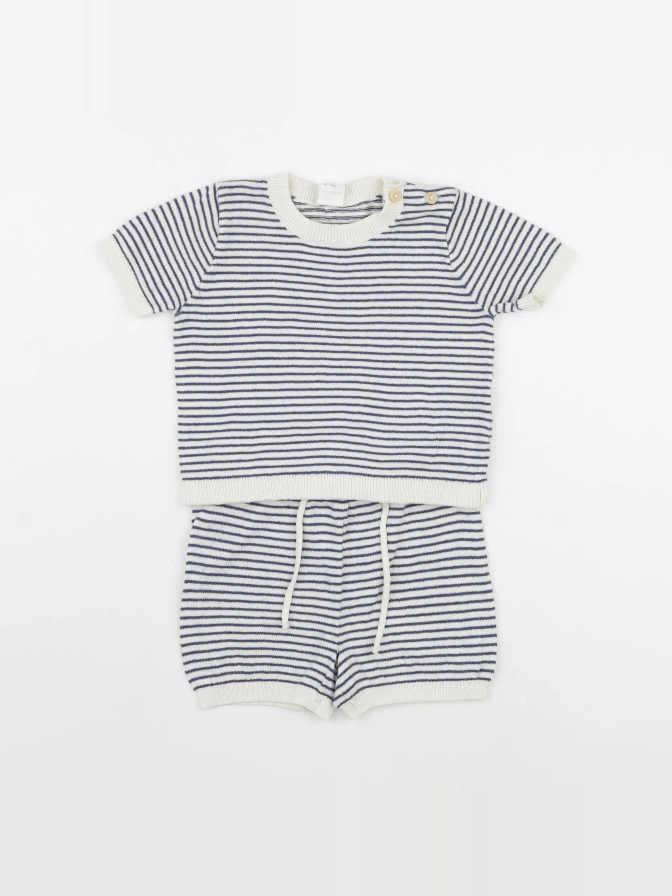 H&M - ensemble bleu - 6 mois