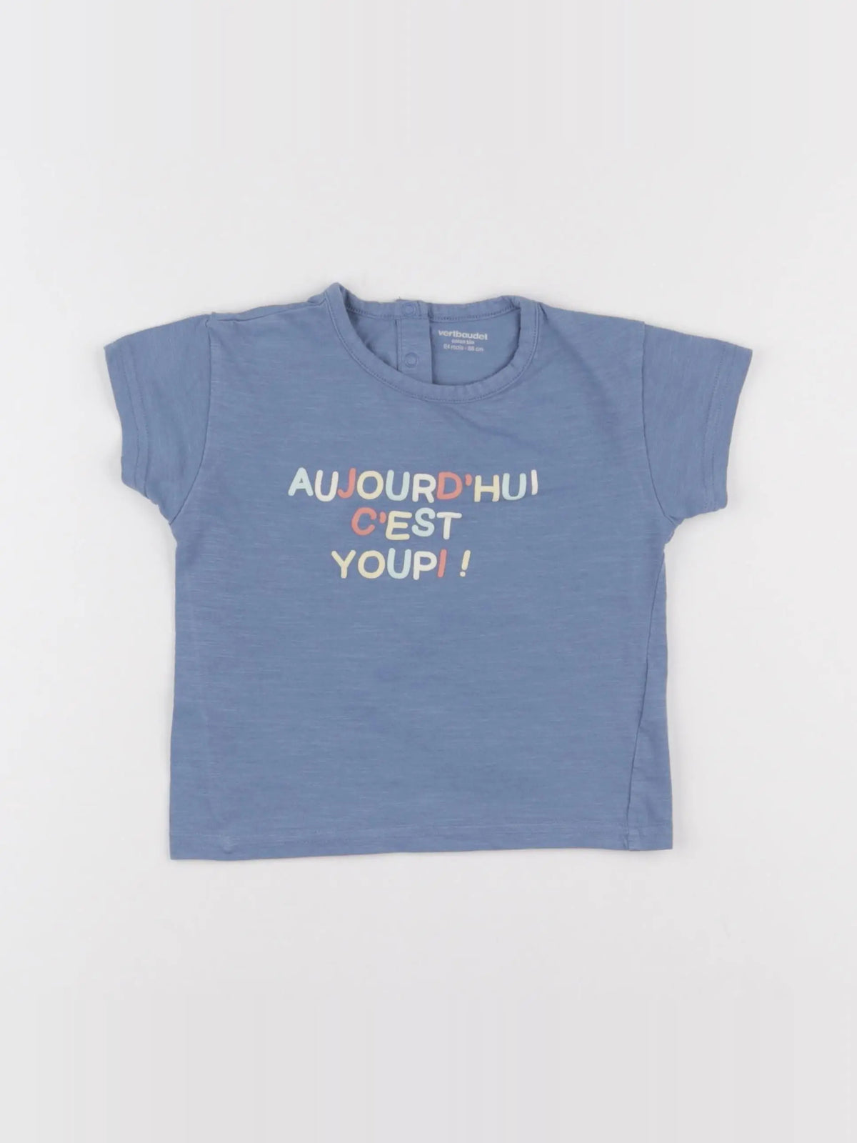 Vertbaudet - tee-shirt bleu - 24 mois