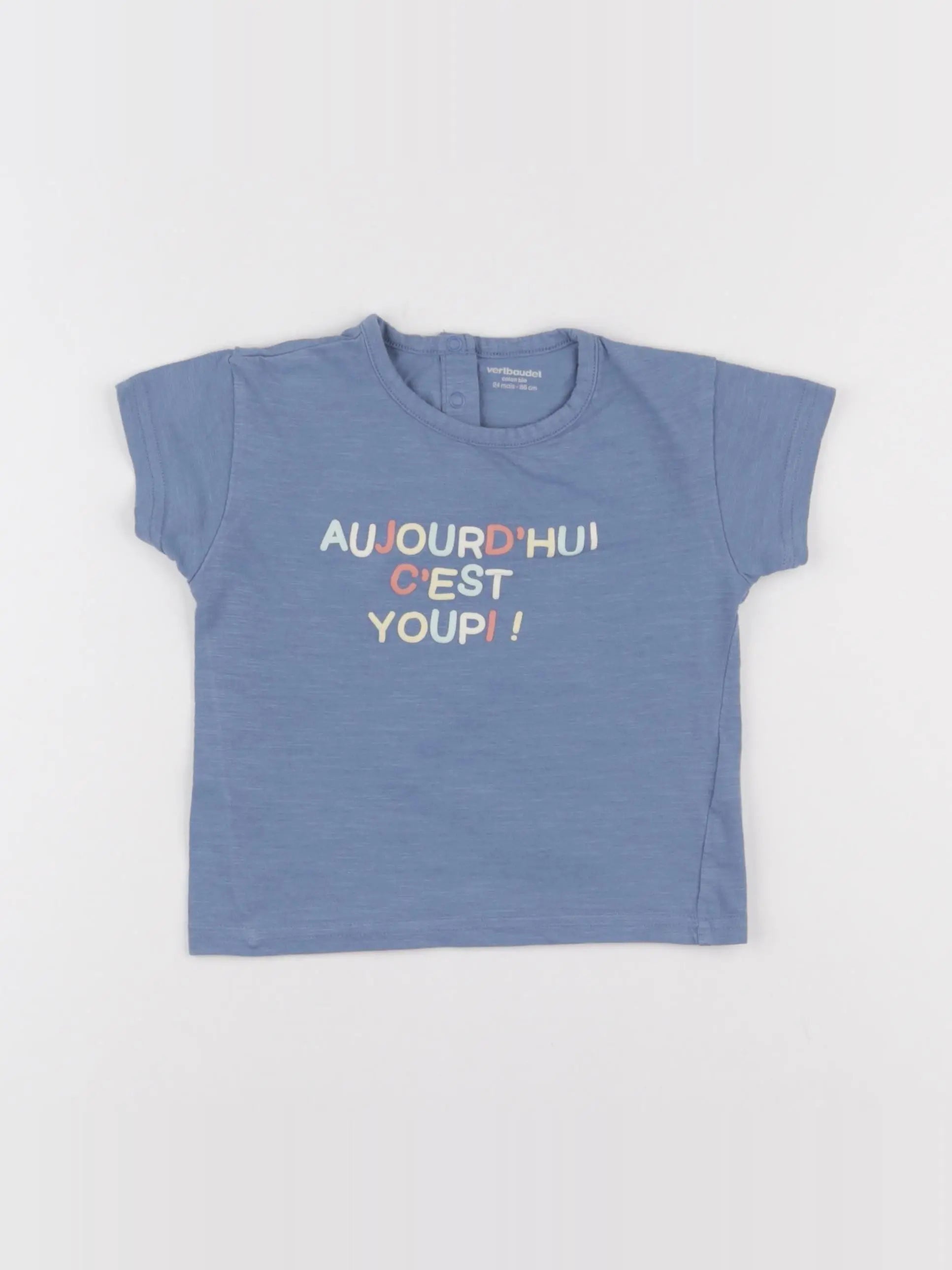 Vertbaudet - tee-shirt bleu - 24 mois