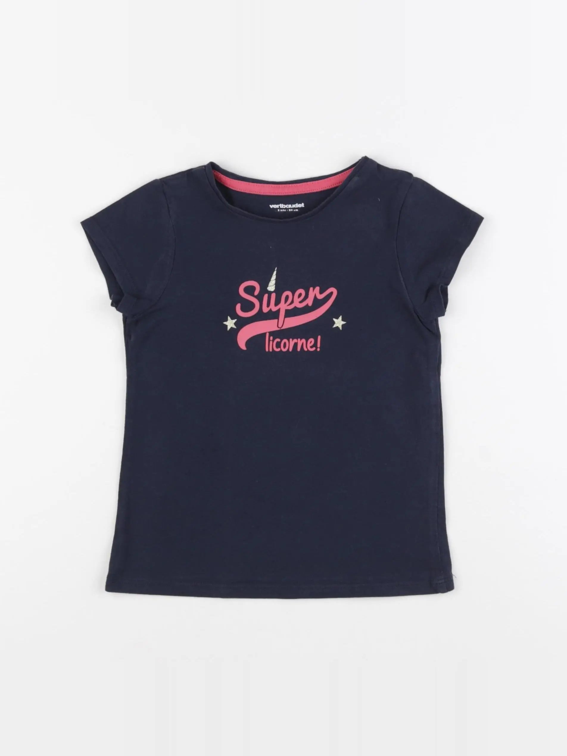 Vertbaudet - tee-shirt bleu - 2 ans