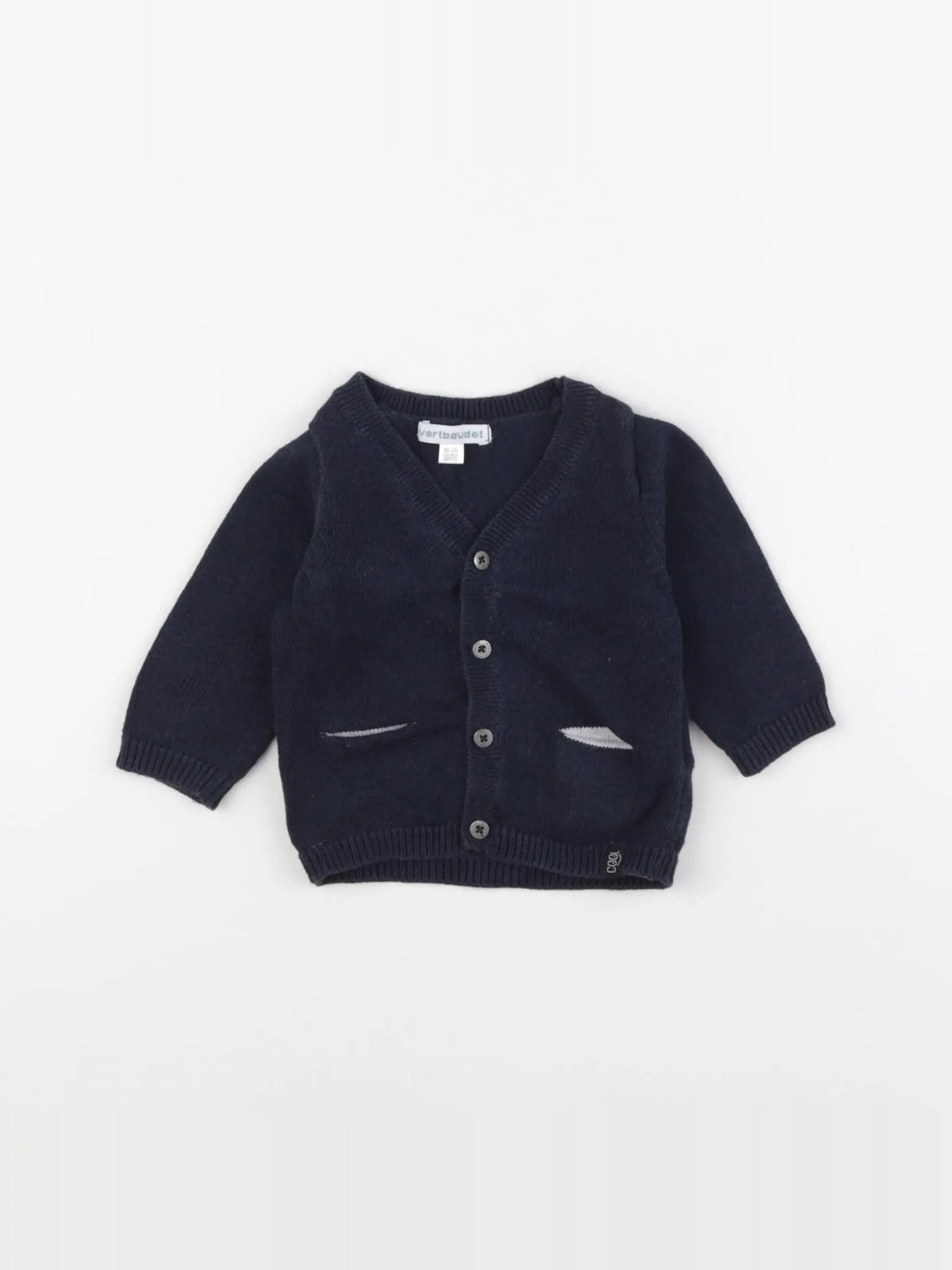 Vertbaudet - gilet bleu - 3 mois