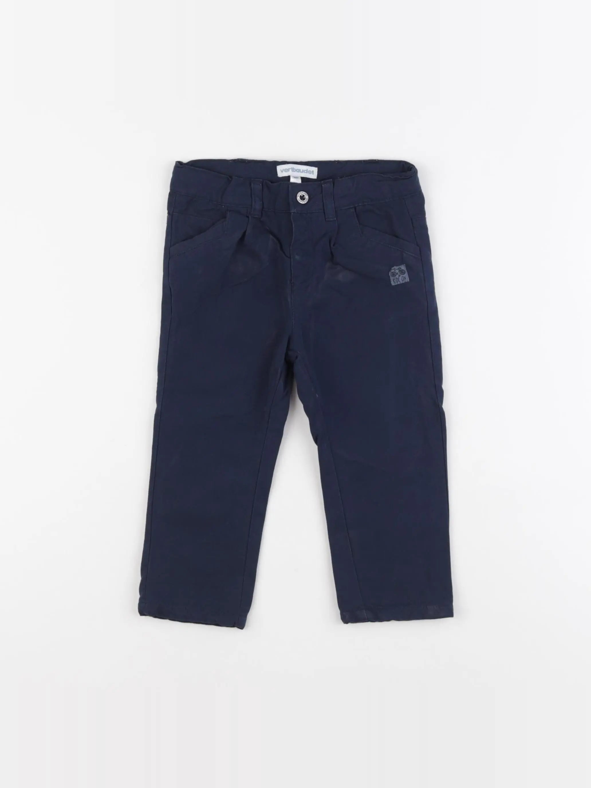 Vertbaudet - pantalon bleu - 12 mois