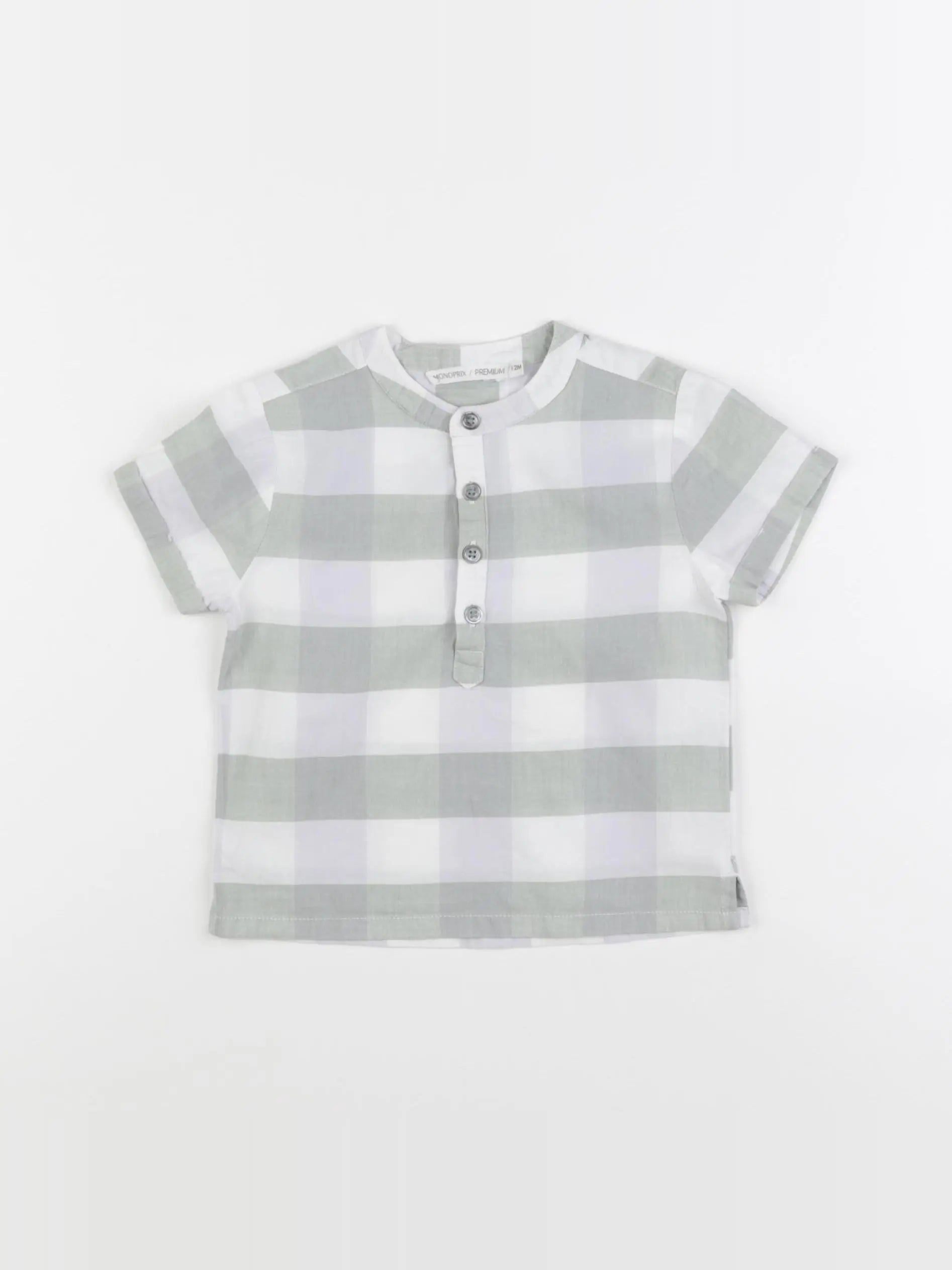 Monoprix - chemise vert - 12 mois