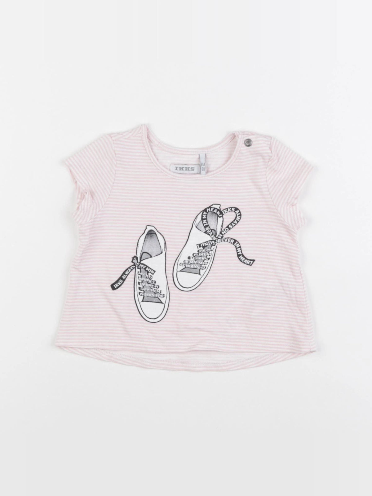 IKKS - tee-shirt blanc, rose - 6 mois