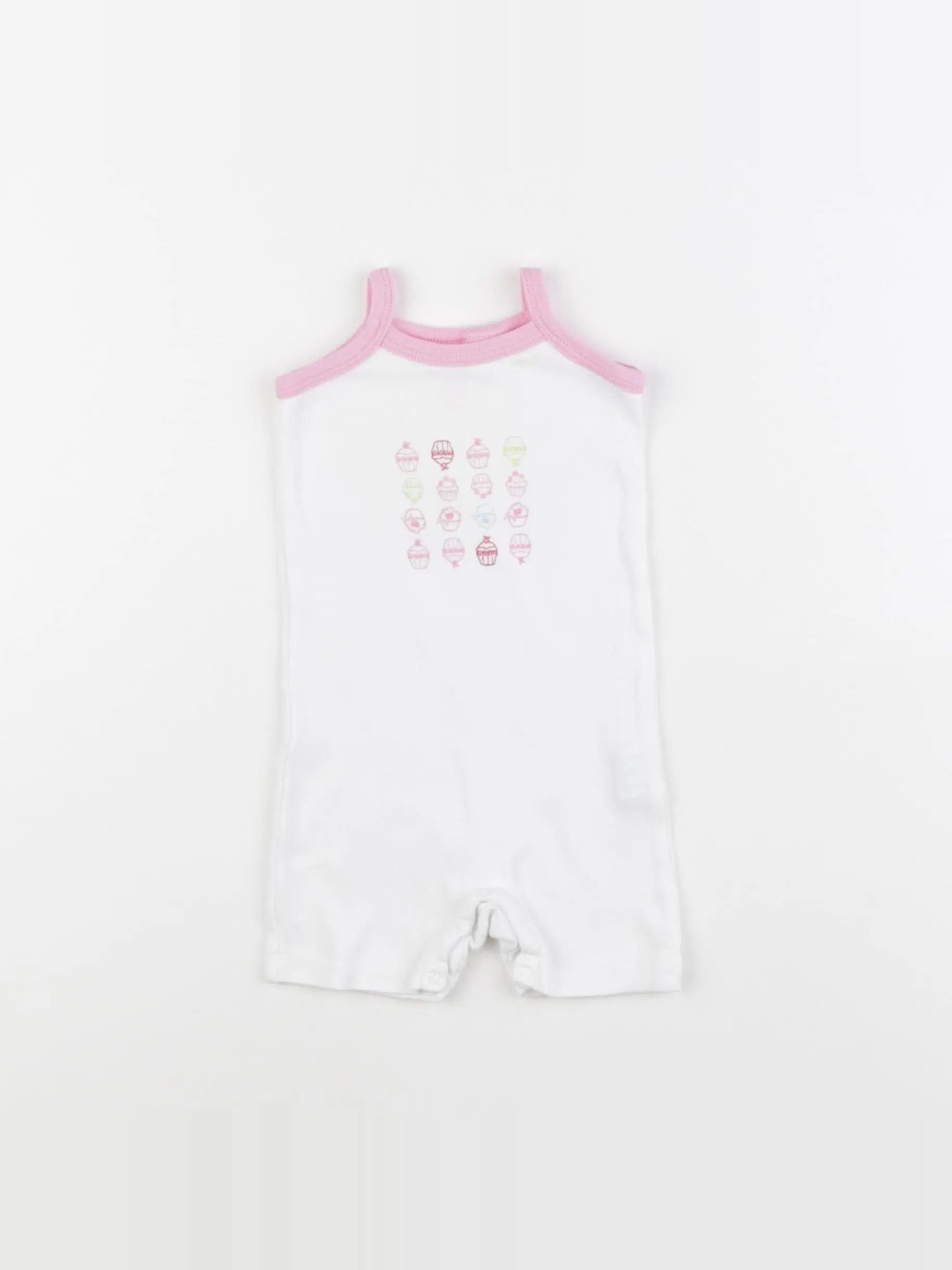 Zara - combinaison blanc, rose - 3/6 mois