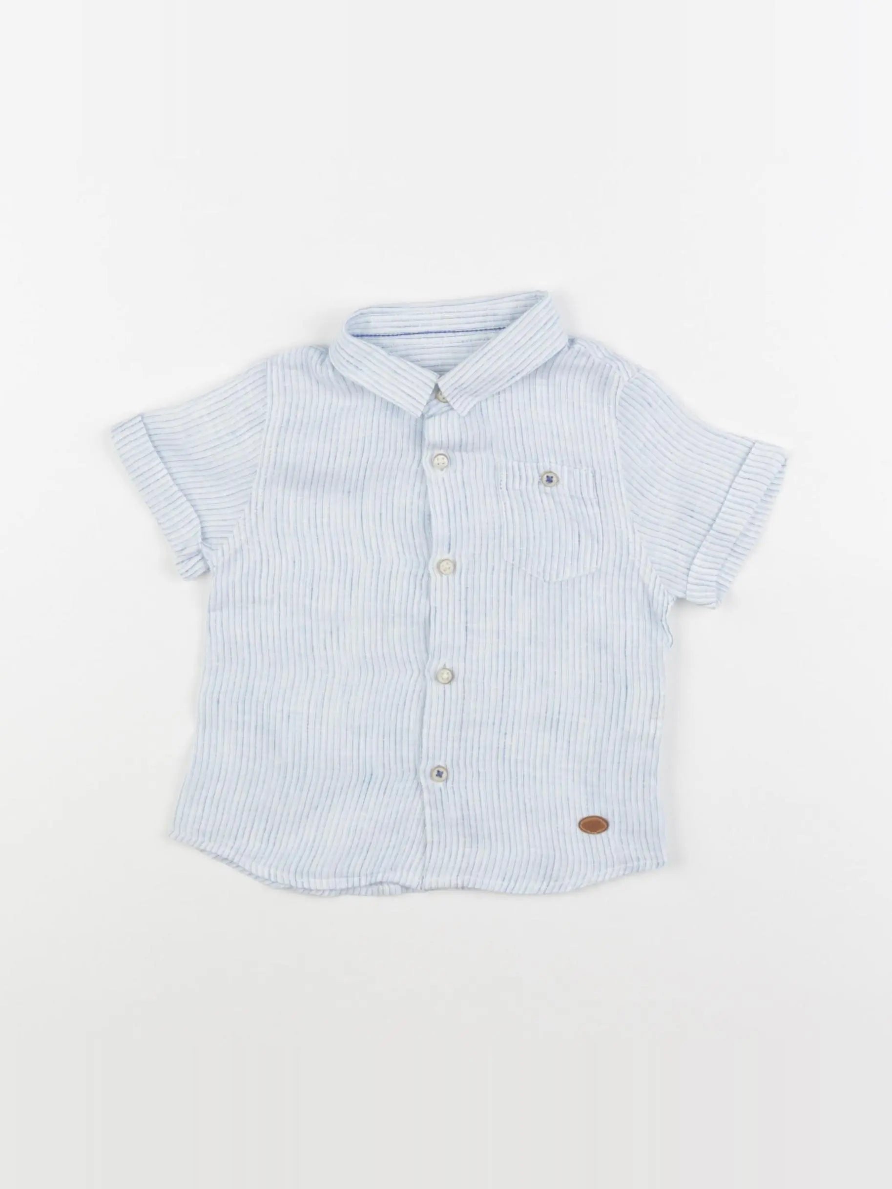 Zara - chemise bleu, blanc - 3/6 mois