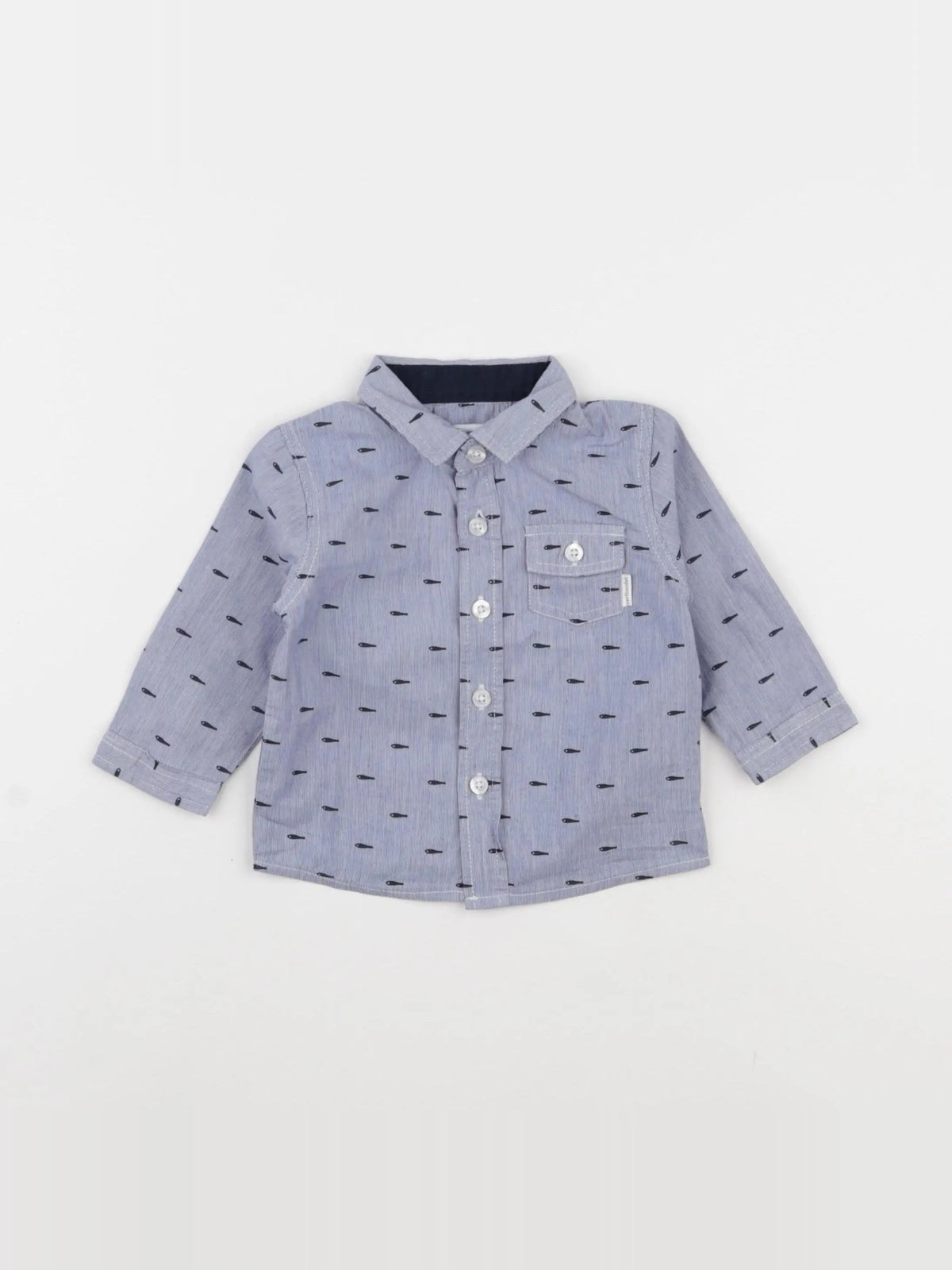 Vertbaudet - chemise bleu - 6 mois